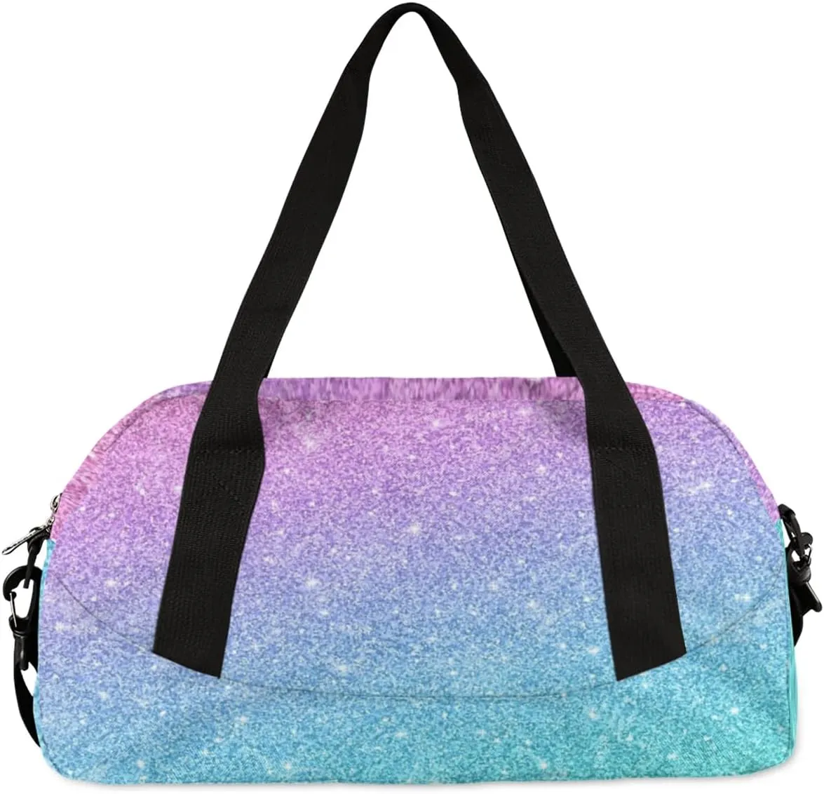 Personalized Sport Dance Bag for Girls, Customized Kids Gymnastics Overnighter Duffle Bag for Gym,Travel Carry on Weekender Bags with Name Text Logo Team Gifts,Glitter