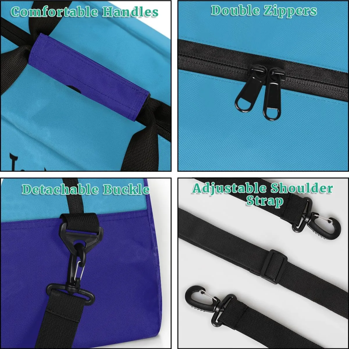 Personalized Sport Duffle Bag for Boys, Custom Kids Gym Bag with Name, Fit School Practice, or Overnight Weekender Travel Dark Blue Hockey