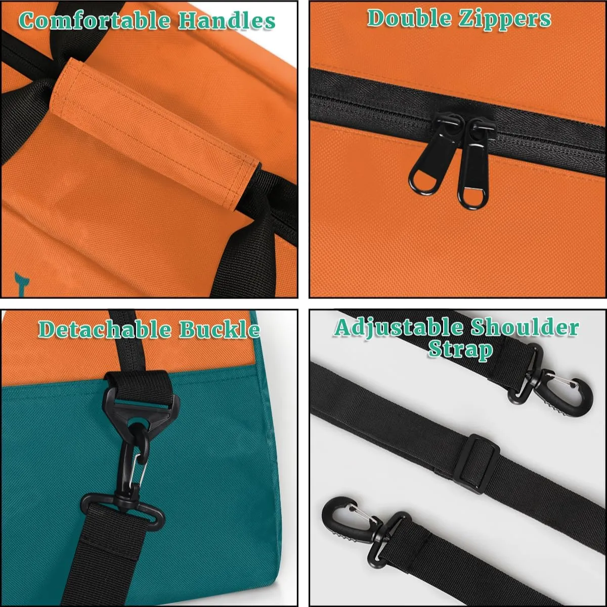 Personalized Sport Duffle Bag for Boys, Custom Kids Gym Bag with Name, Fit School Practice, or Overnight Weekender Travel Orange Badminton