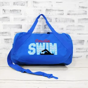 Personalized Swim Blue Wave Travel Bag