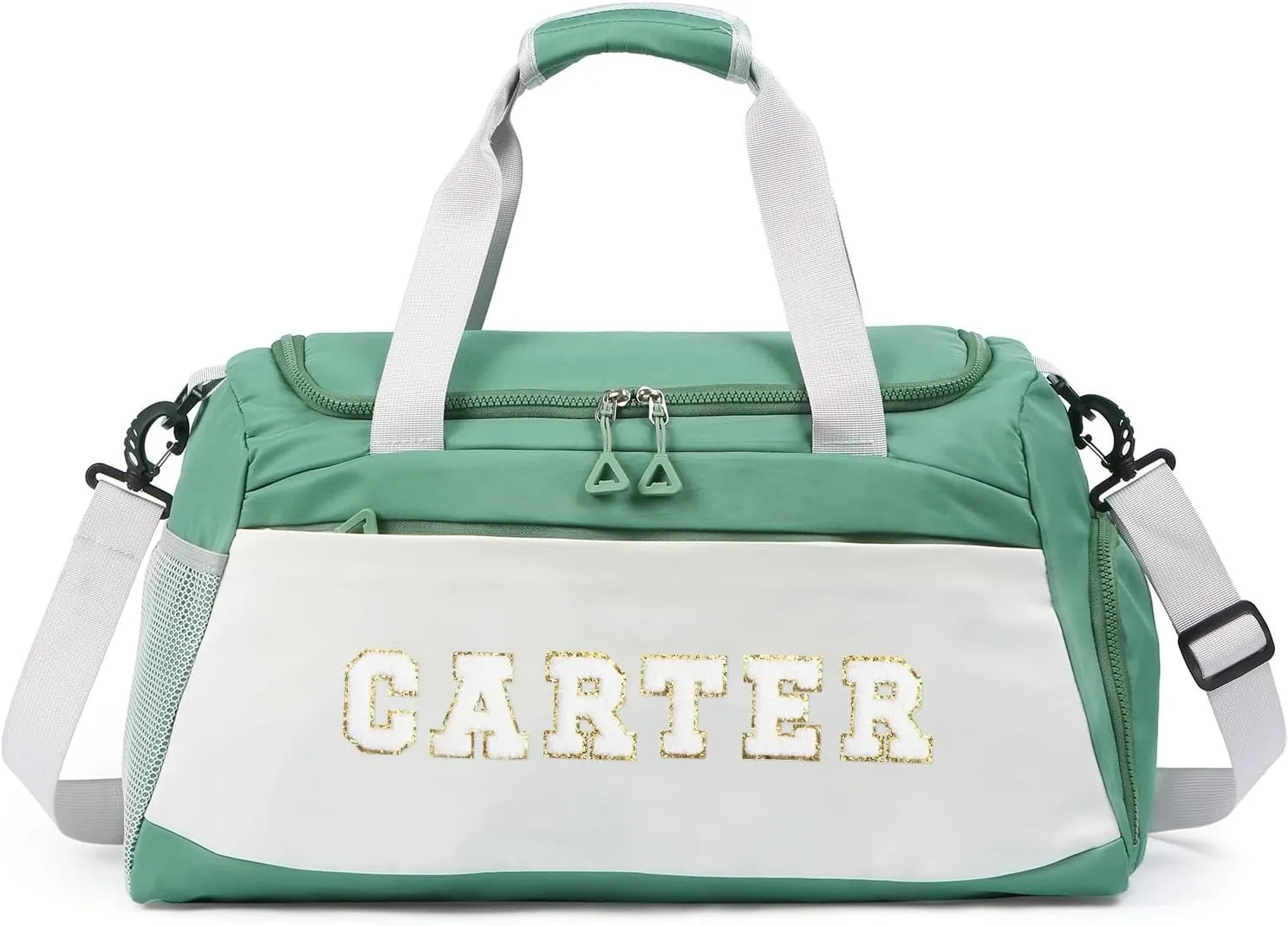 Personalized Travel Bag for Women Custom Duffle Bag with Name Customized Overnight Bag with Initials Sports Gym Bags Bridesmaid Gifts for Women Men (Green-1)