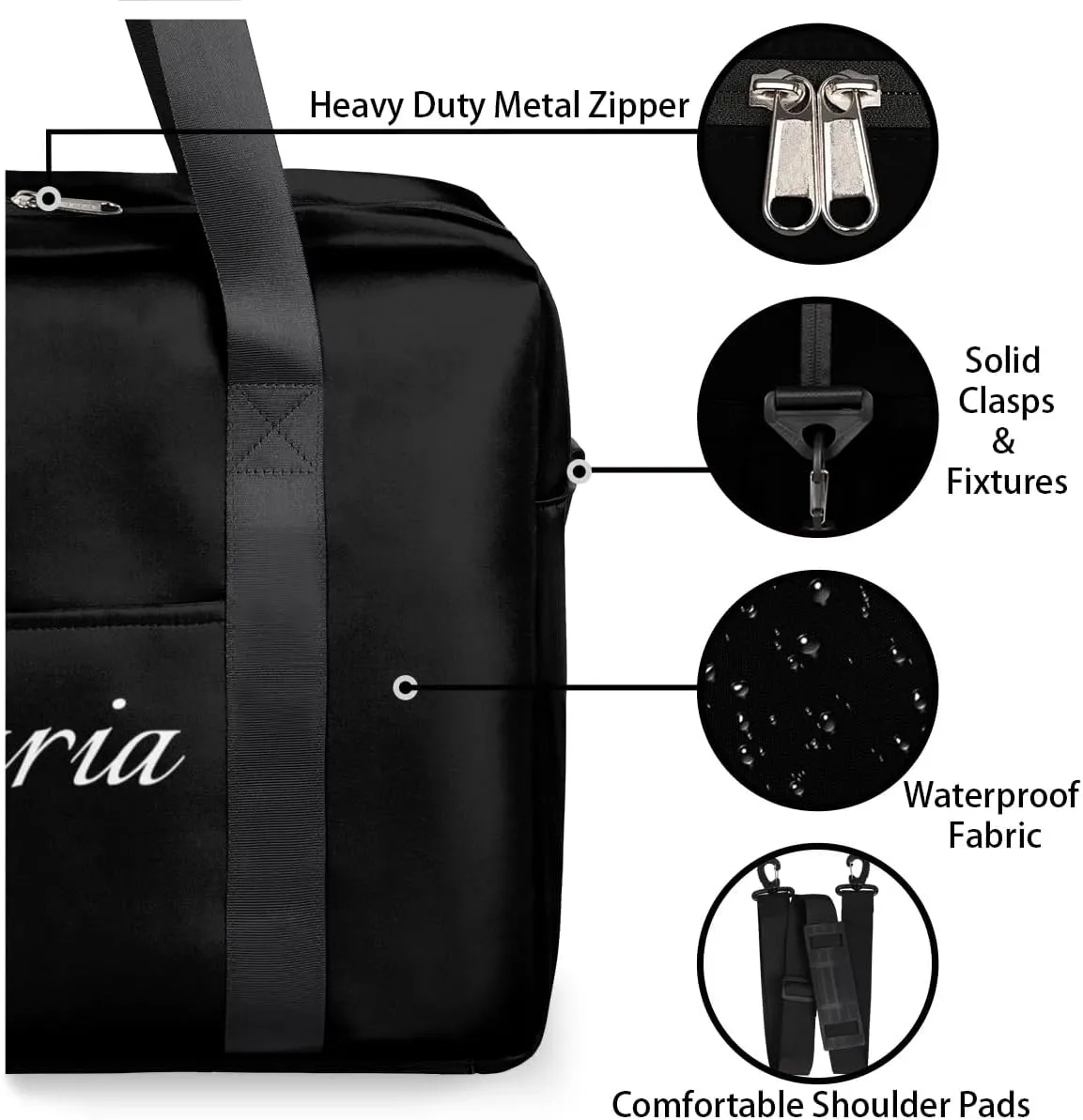 Personalized Travel Duffel Bag with Name - Custom Letter Oxford Cloth Gym Bag ，Sport Bag Weekender Overnight Bag for Traveling for Women Men Gift for Festival Style 1