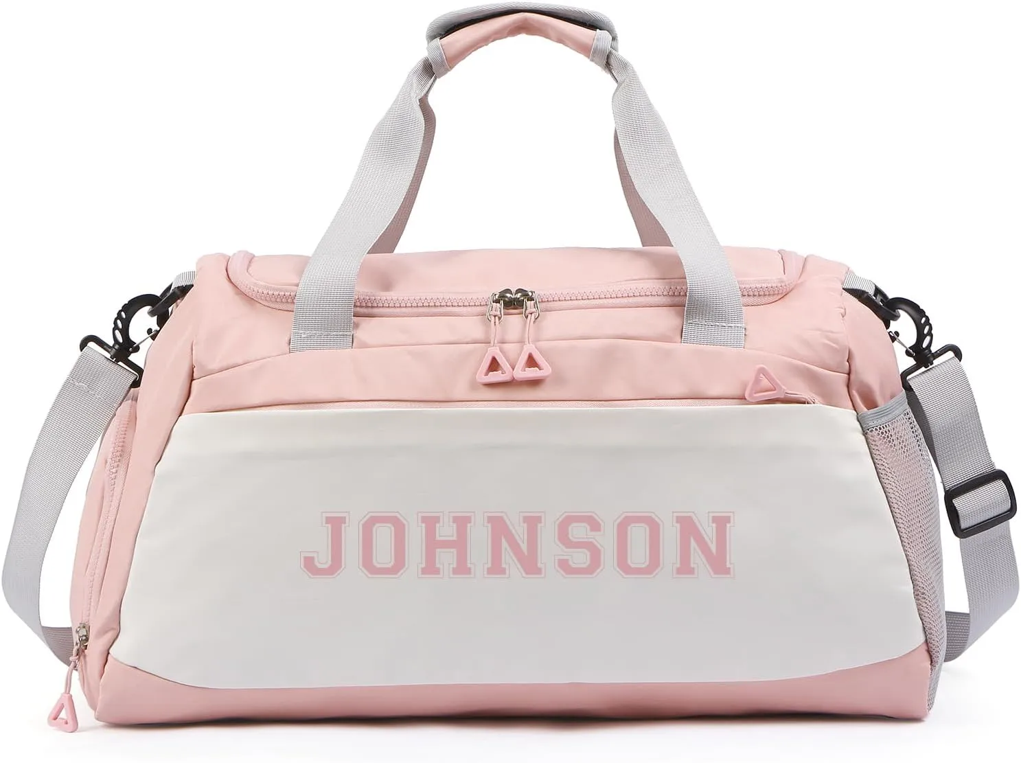 Personalized Travel Duffel Bag with Name - Oxford Cloth Gym Bag with Shoes and Wet Pockets Sport Bag Weekender Overnight Bag for Traveling for Women Men Compartment Gift for Christmas Groomsman Brides
