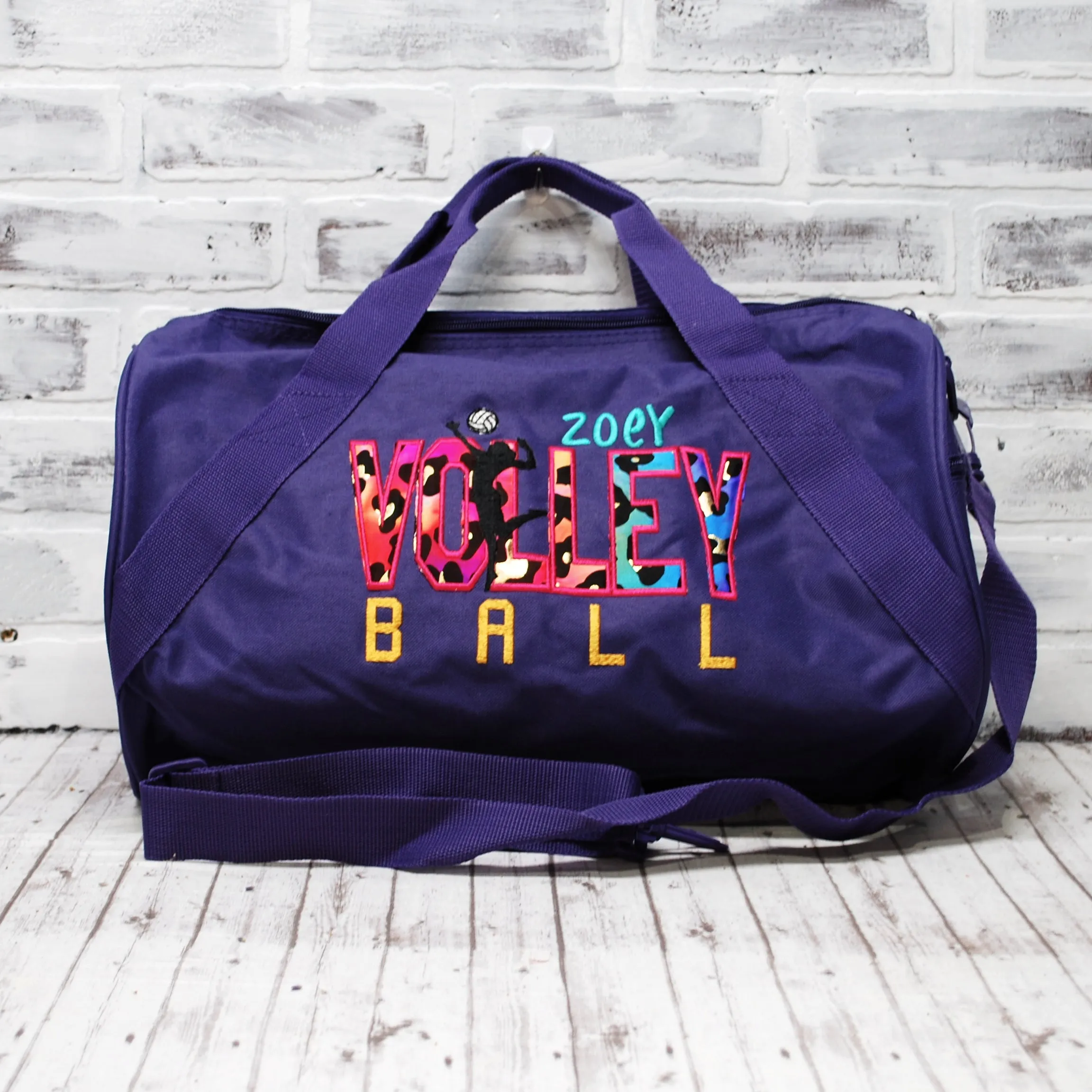 Personalized Volleyball Bright Abstract Travel Bag