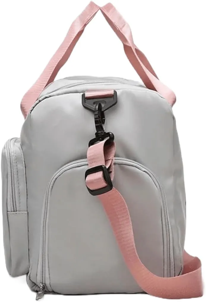Personalized Weekender Bag for Men and Women - Custom Duffle Bag for Travel and Gym (Grey Custom with Text or Logo)
