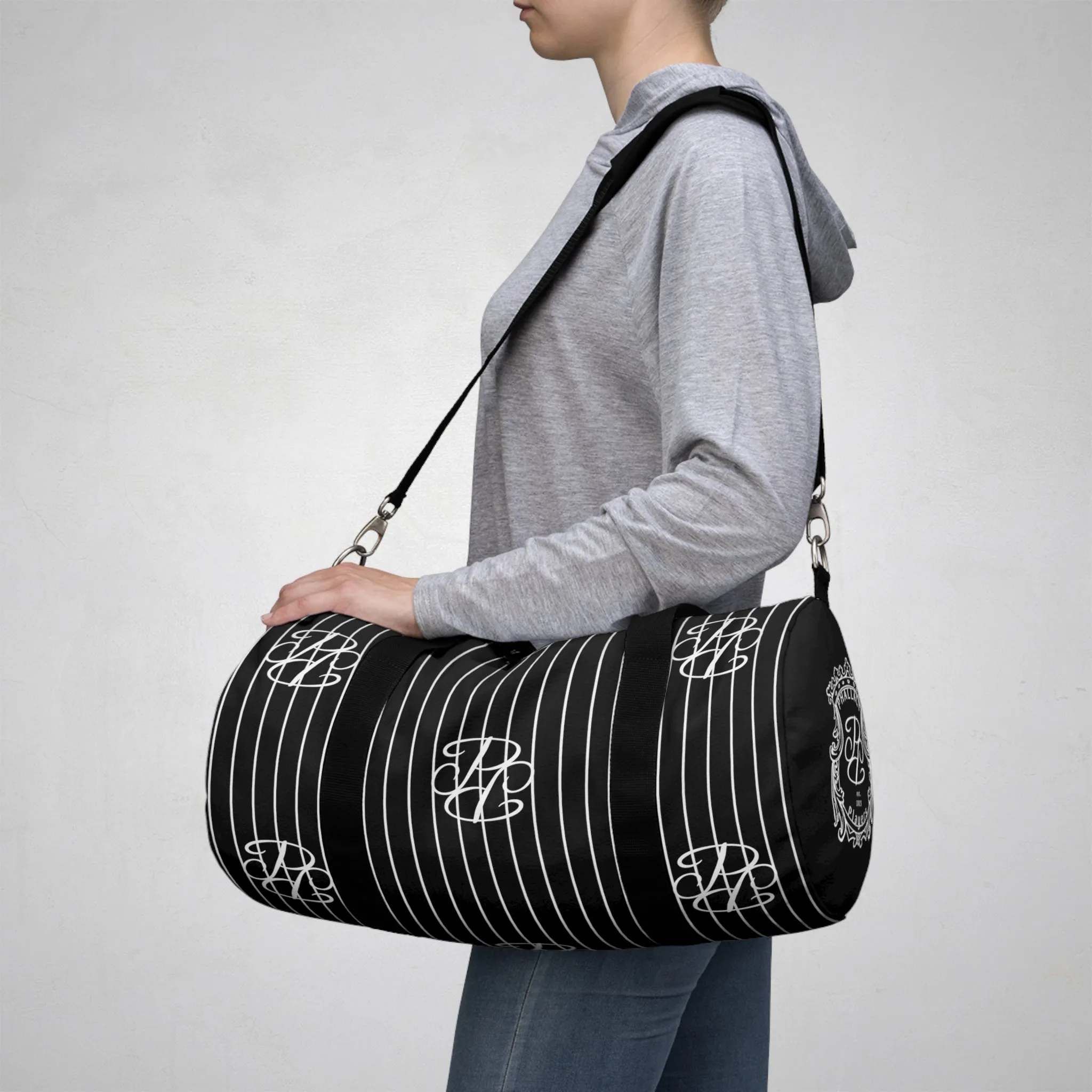 Phallacy Players Striped Designer Duffel Bag