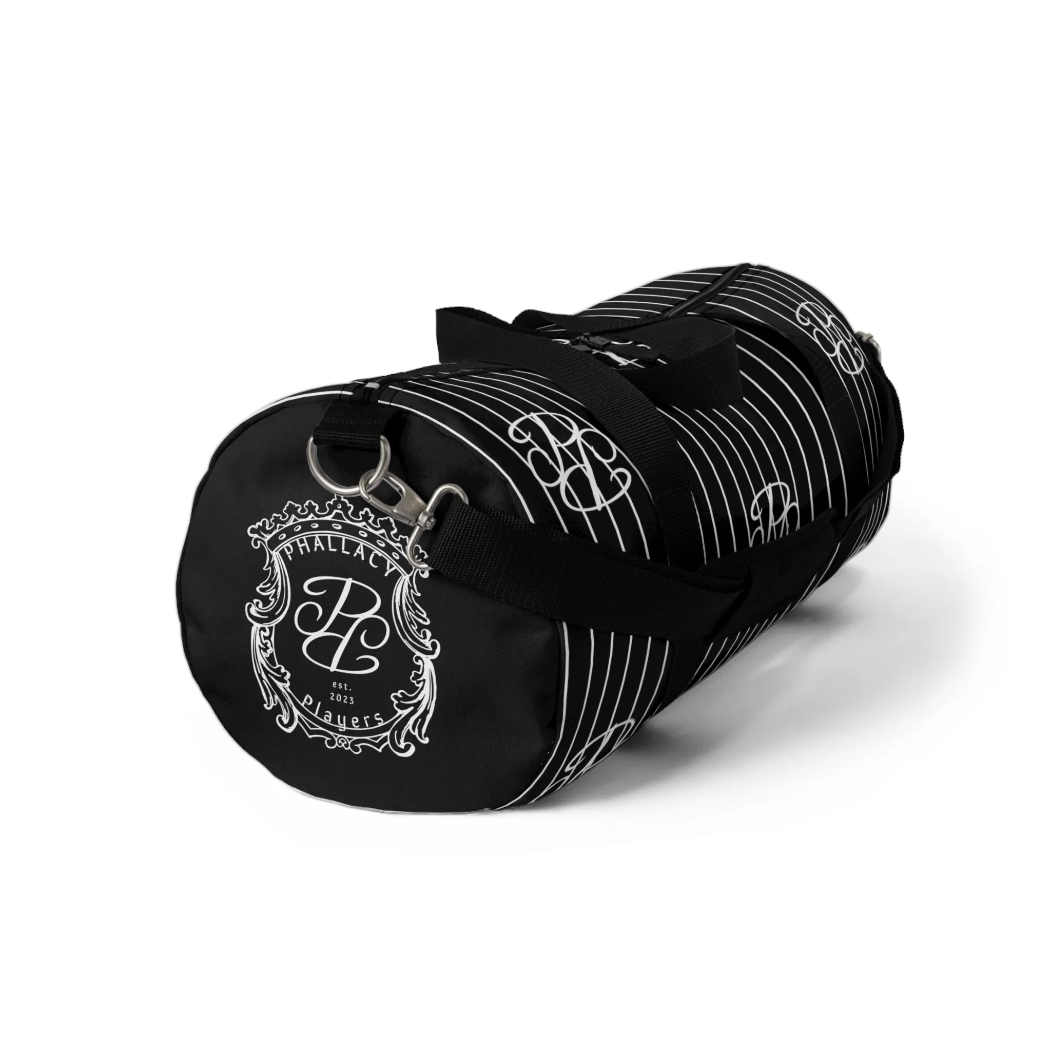 Phallacy Players Striped Designer Duffel Bag