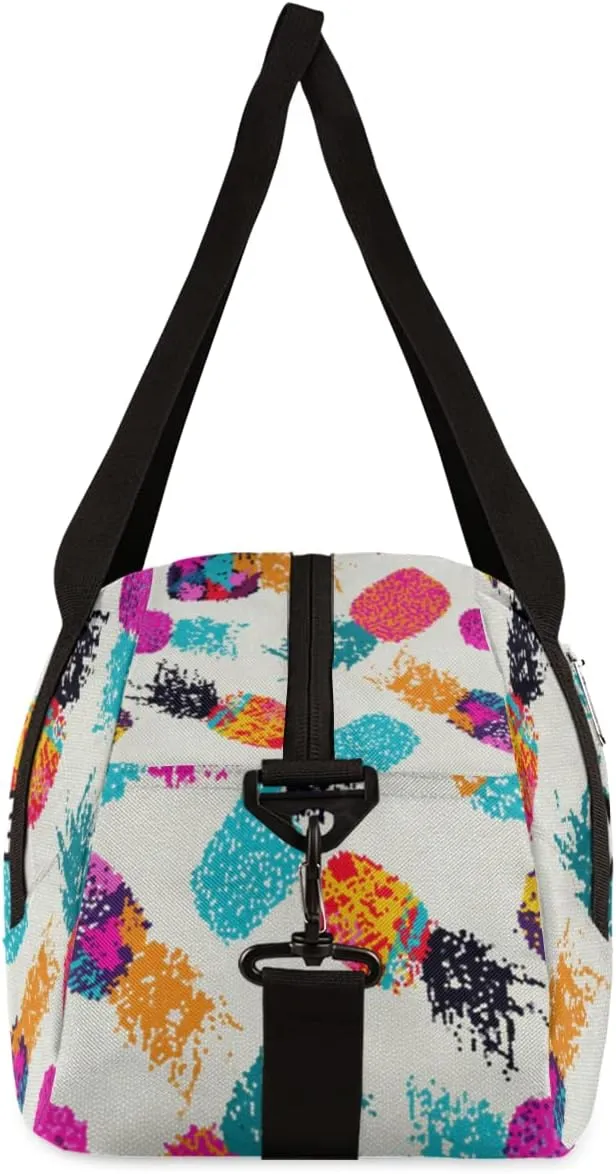 Pineapple Fruit Personalized Kids Duffel Bag for Girls Boys, Pineapple Debris Custom Name Dance Bag Overnight Small Duffel Bag Carry On Weekend Sports Travel Bag for School Practice Gymnastics Ballet