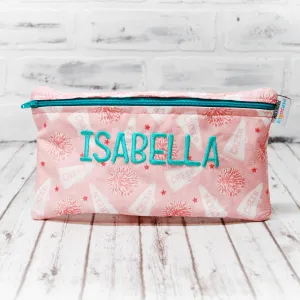 Pink Cheerleader Personalized Reusable Food Bag