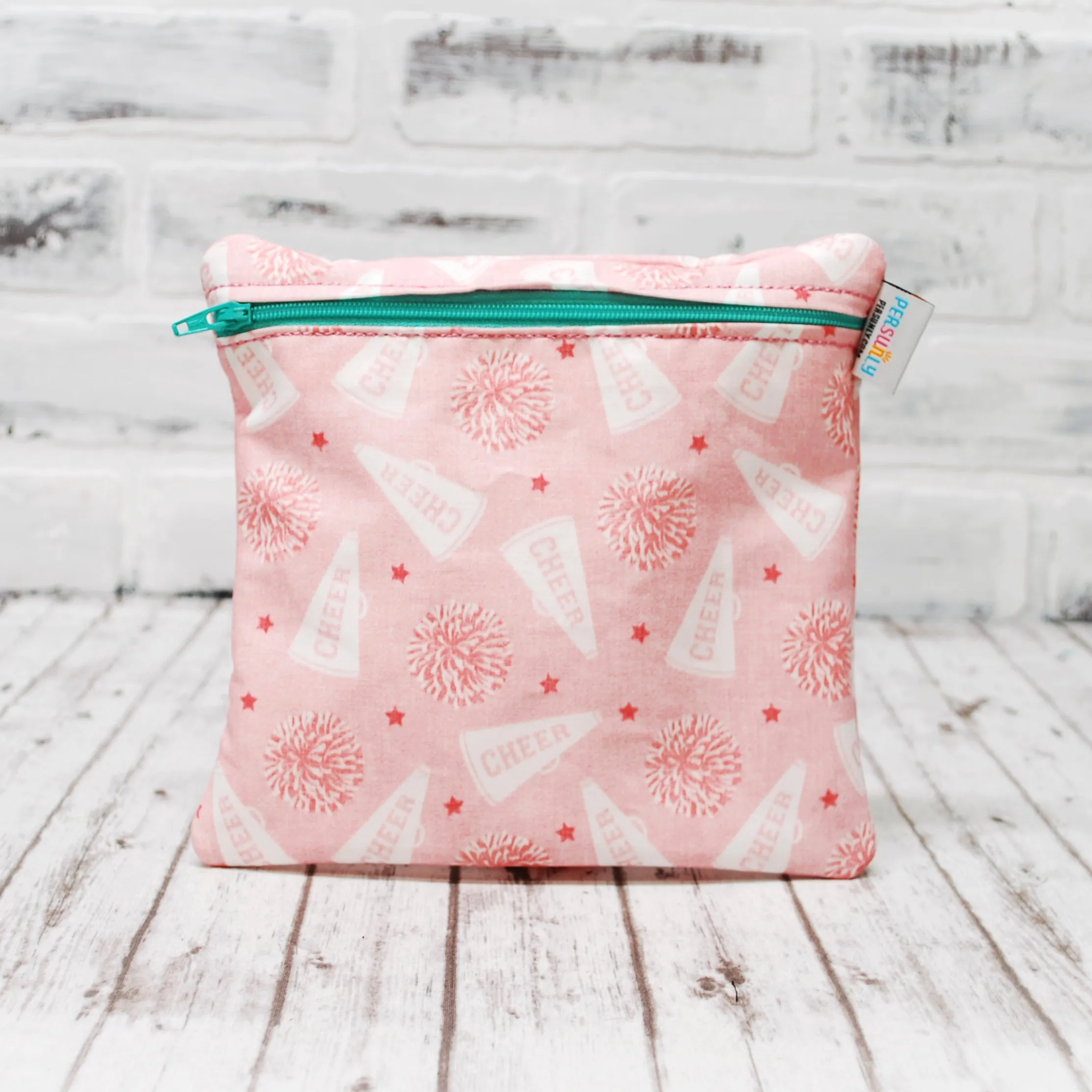 Pink Cheerleader Personalized Reusable Food Bag