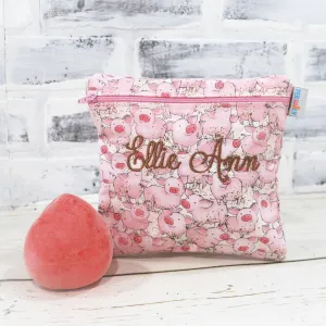 Pink Piggy Personalized Reusable Food Bag