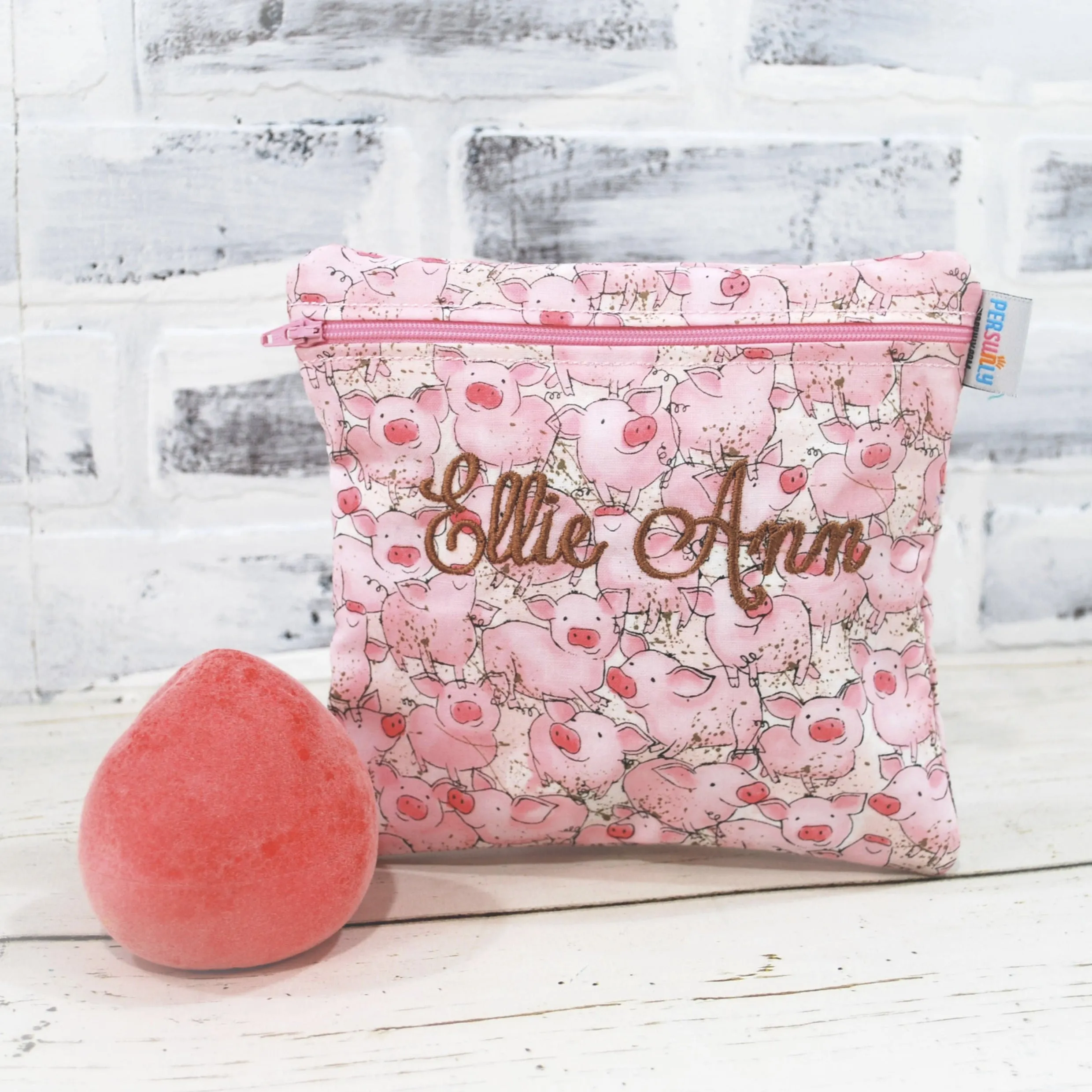 Pink Piggy Personalized Reusable Food Bag