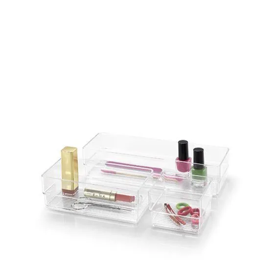 Plastic Forte Set of 3 Organizers – Transparent