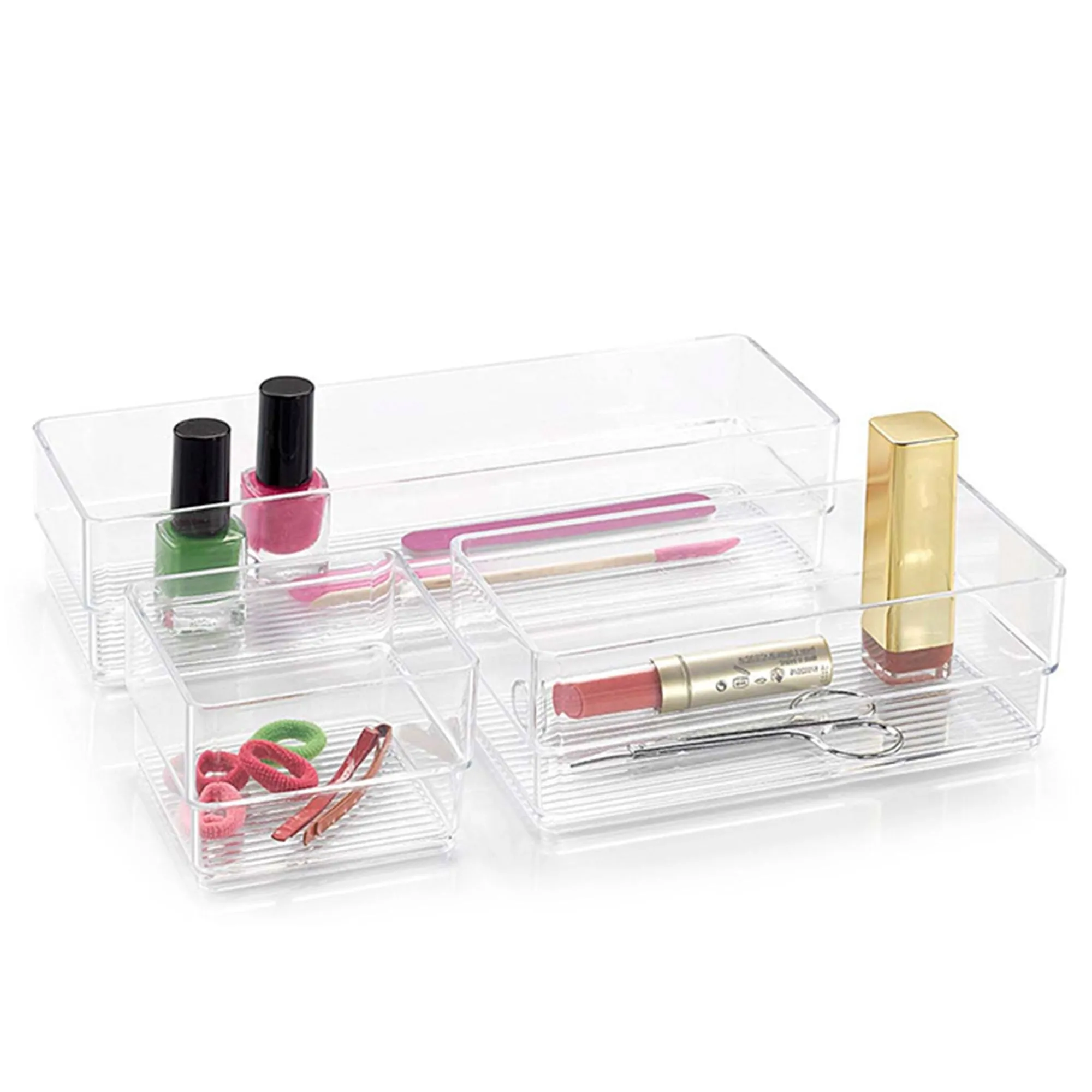 Plastic Forte Set of 3 Organizers – Transparent