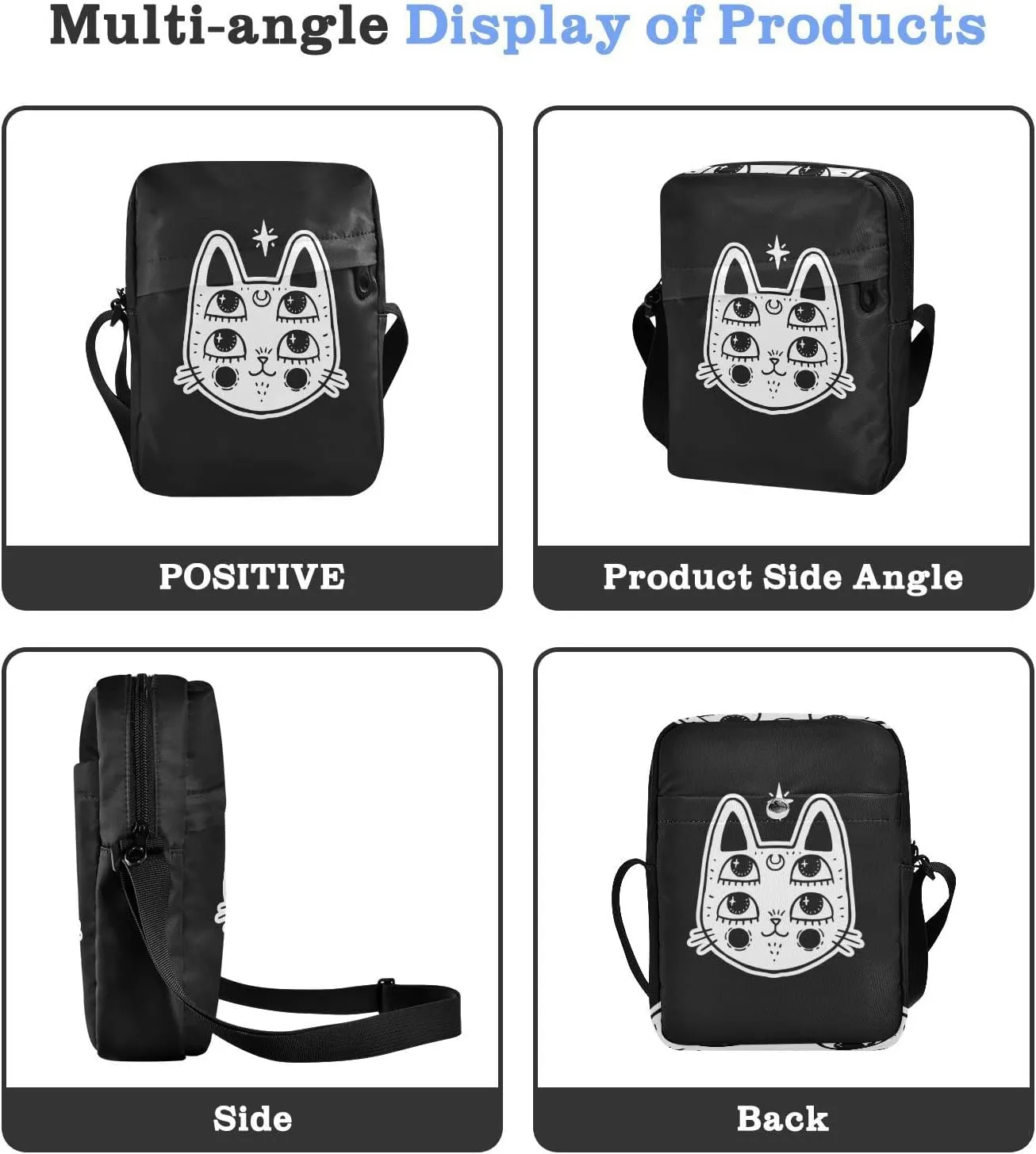 Poeticcity Crossbody Phone Bag, Small Messenger Shoulder Bag, Cash Handbag Wallet Purse