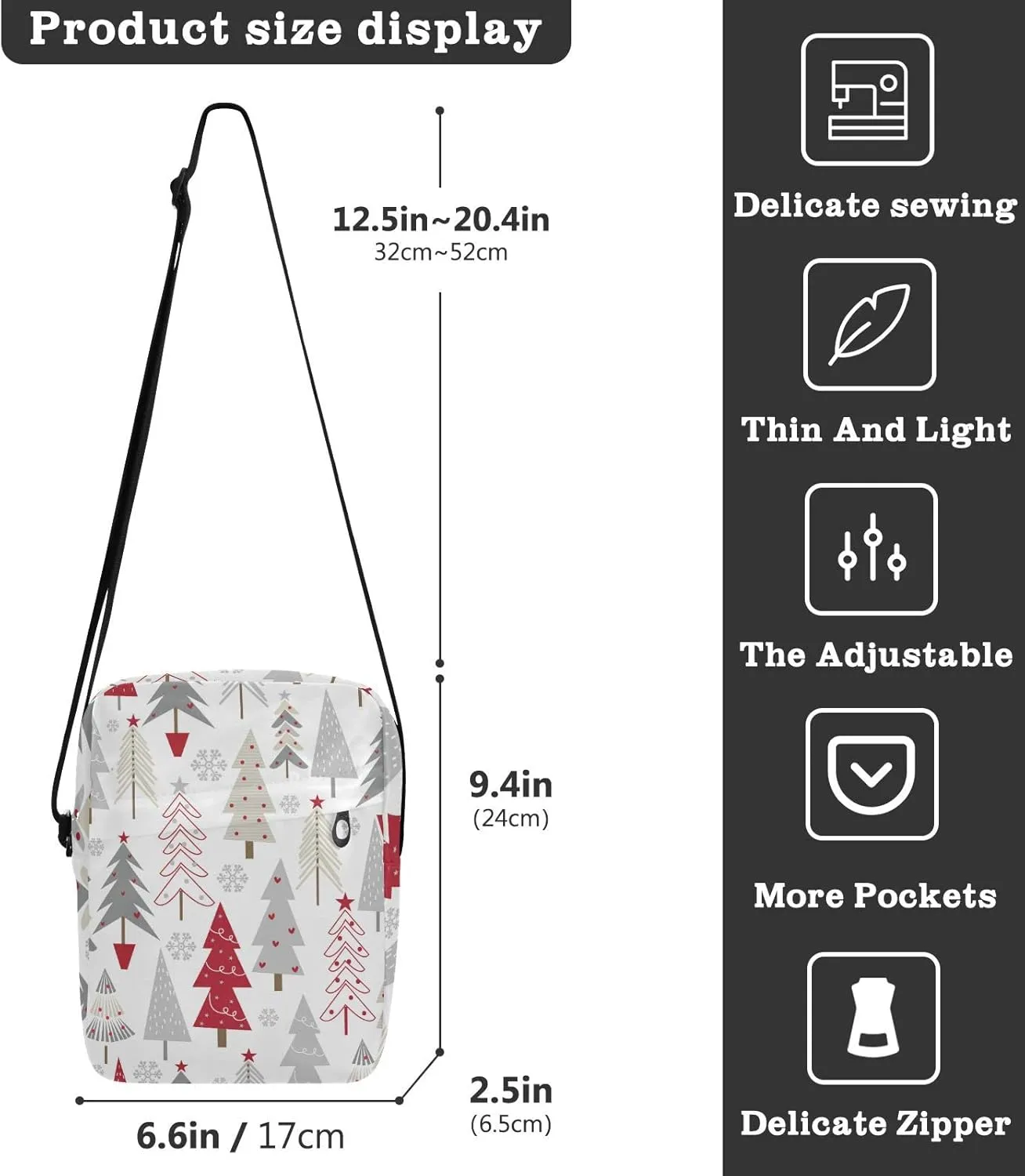 Poeticcity Crossbody Phone Bag, Small Messenger Shoulder Bag, Cash Handbag Wallet Purse