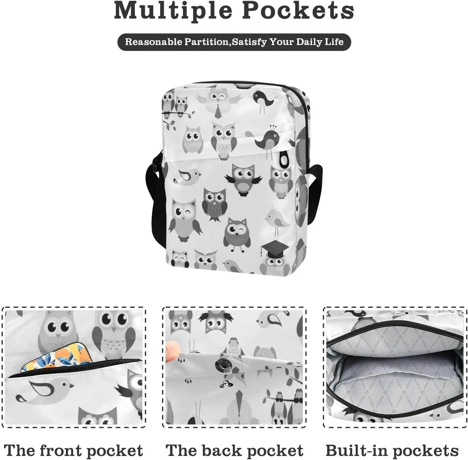 Poeticcity Crossbody Phone Bag, Small Messenger Shoulder Bag, Cash Handbag Wallet Purse