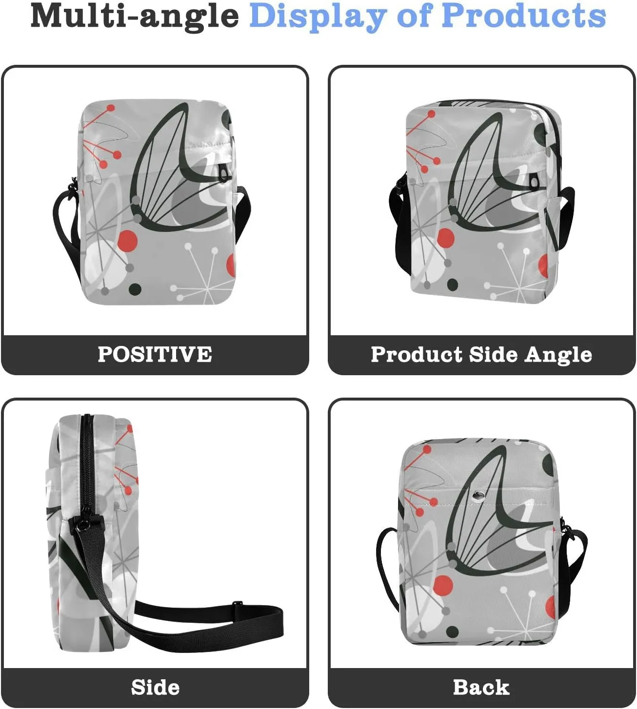 Poeticcity Crossbody Phone Bag, Small Messenger Shoulder Bag, Cash Handbag Wallet Purse