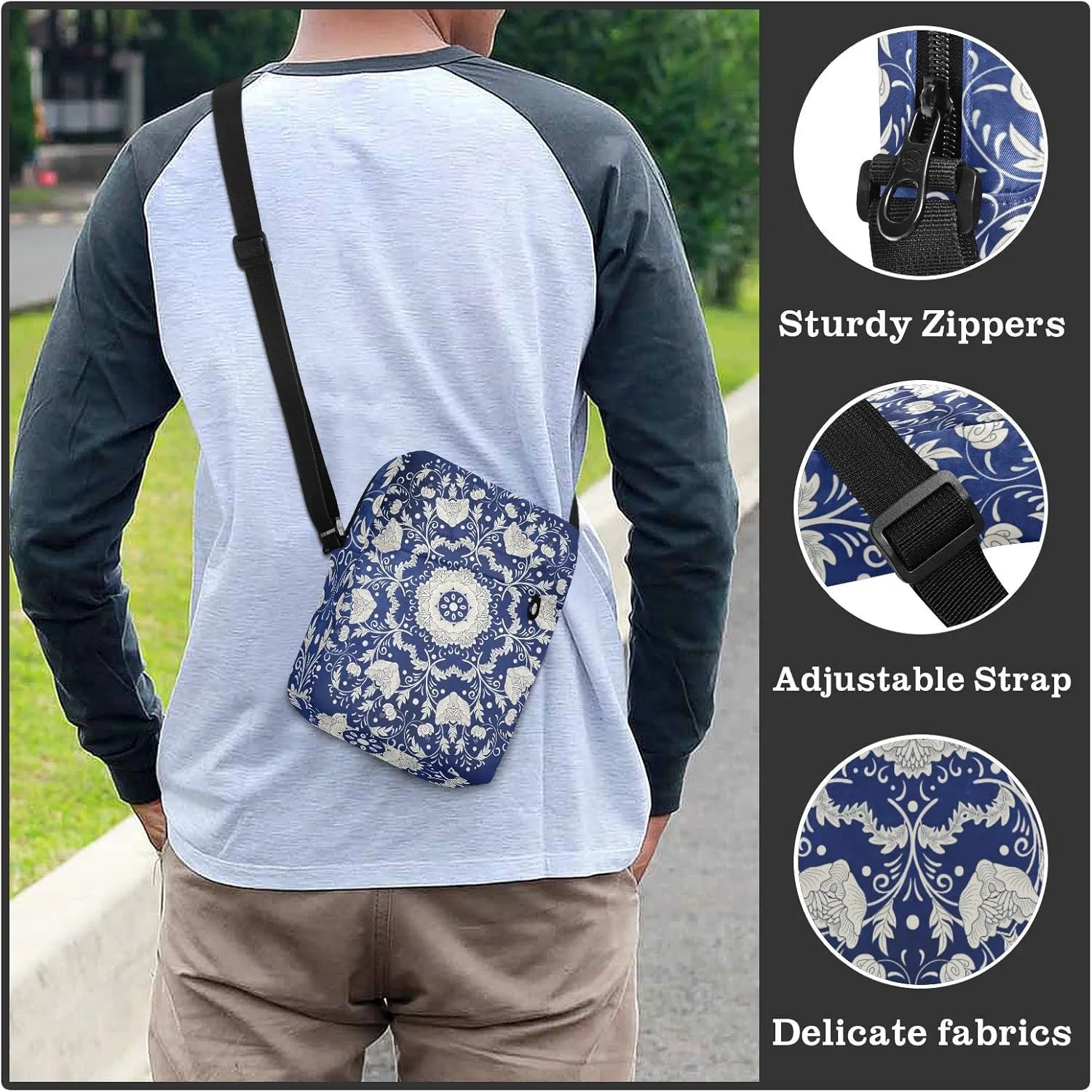 Poeticcity Crossbody Phone Bag, Small Messenger Shoulder Bag, Cash Handbag Wallet Purse