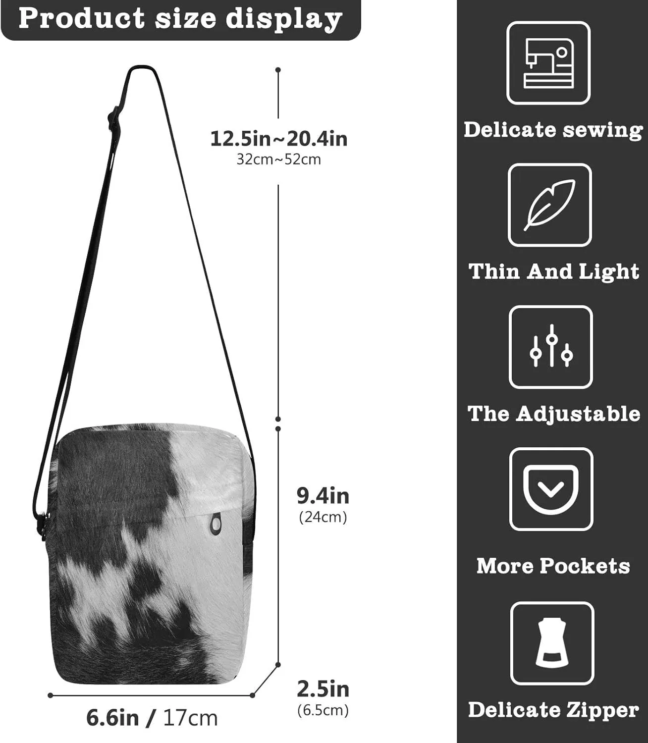 Poeticcity Crossbody Phone Bag, Small Messenger Shoulder Bag, Cash Handbag Wallet Purse
