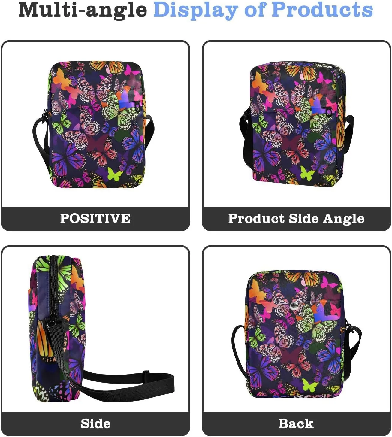 Poeticcity Crossbody Phone Bag, Small Messenger Shoulder Bag, Cash Handbag Wallet Purse