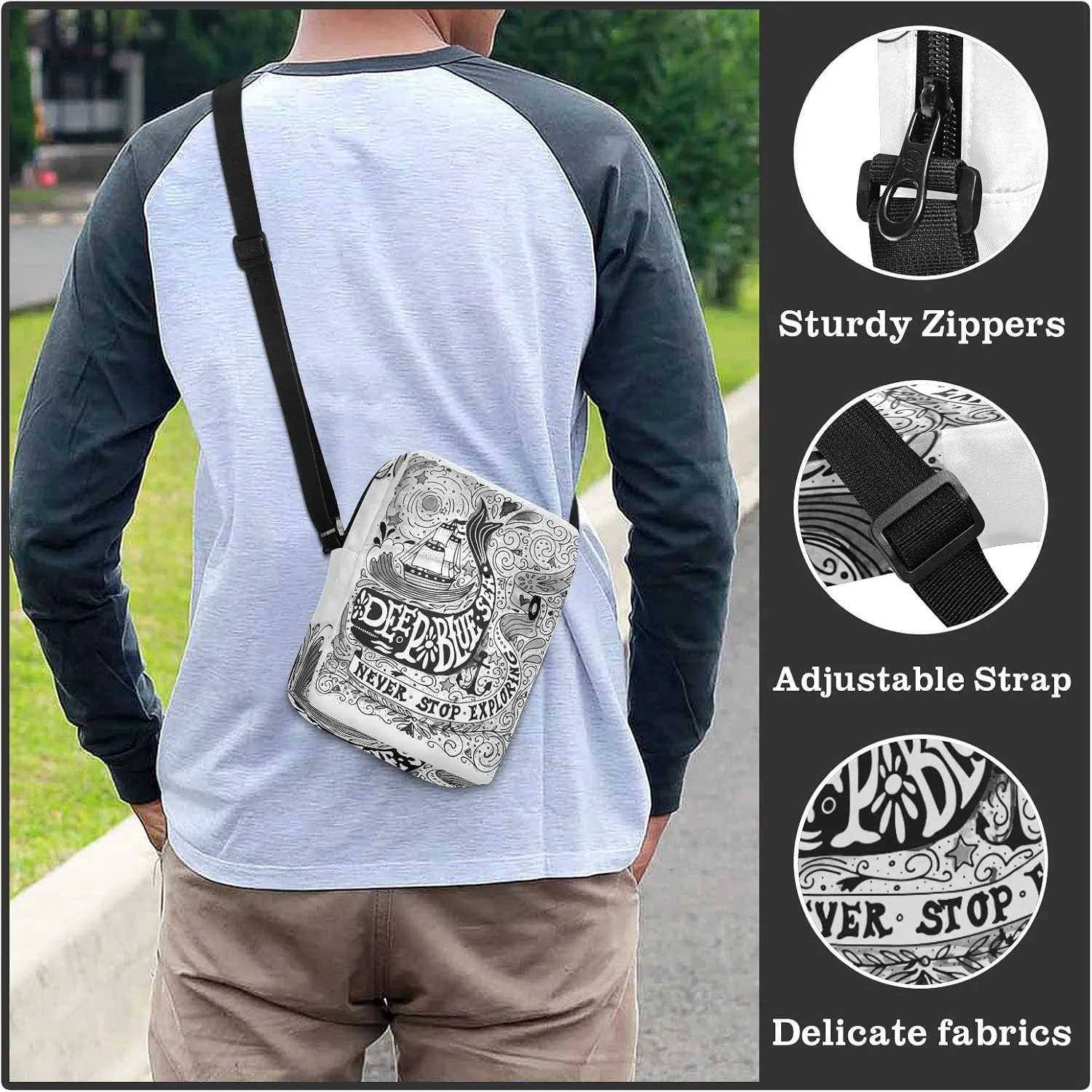 Poeticcity Crossbody Phone Bag, Small Messenger Shoulder Bag, Cash Handbag Wallet Purse