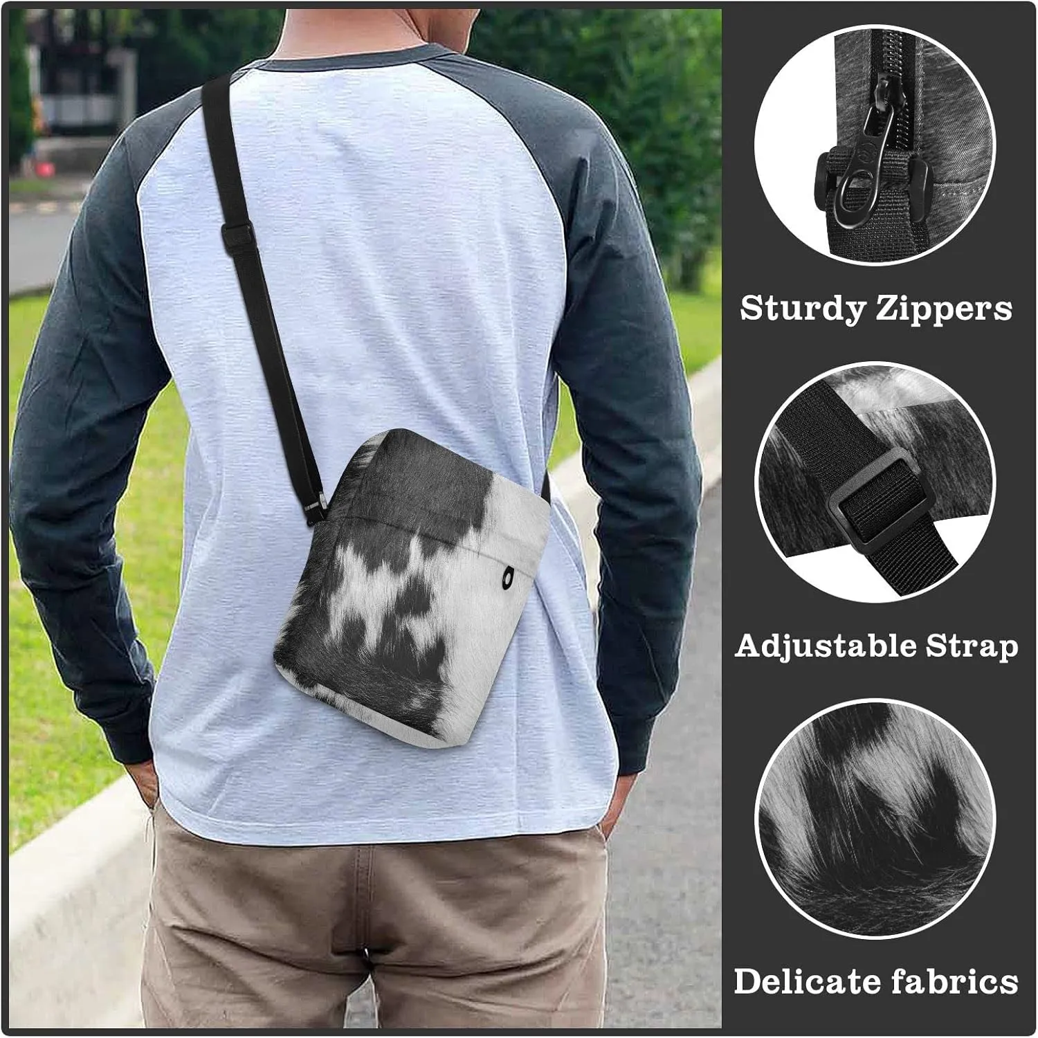 Poeticcity Crossbody Phone Bag, Small Messenger Shoulder Bag, Cash Handbag Wallet Purse