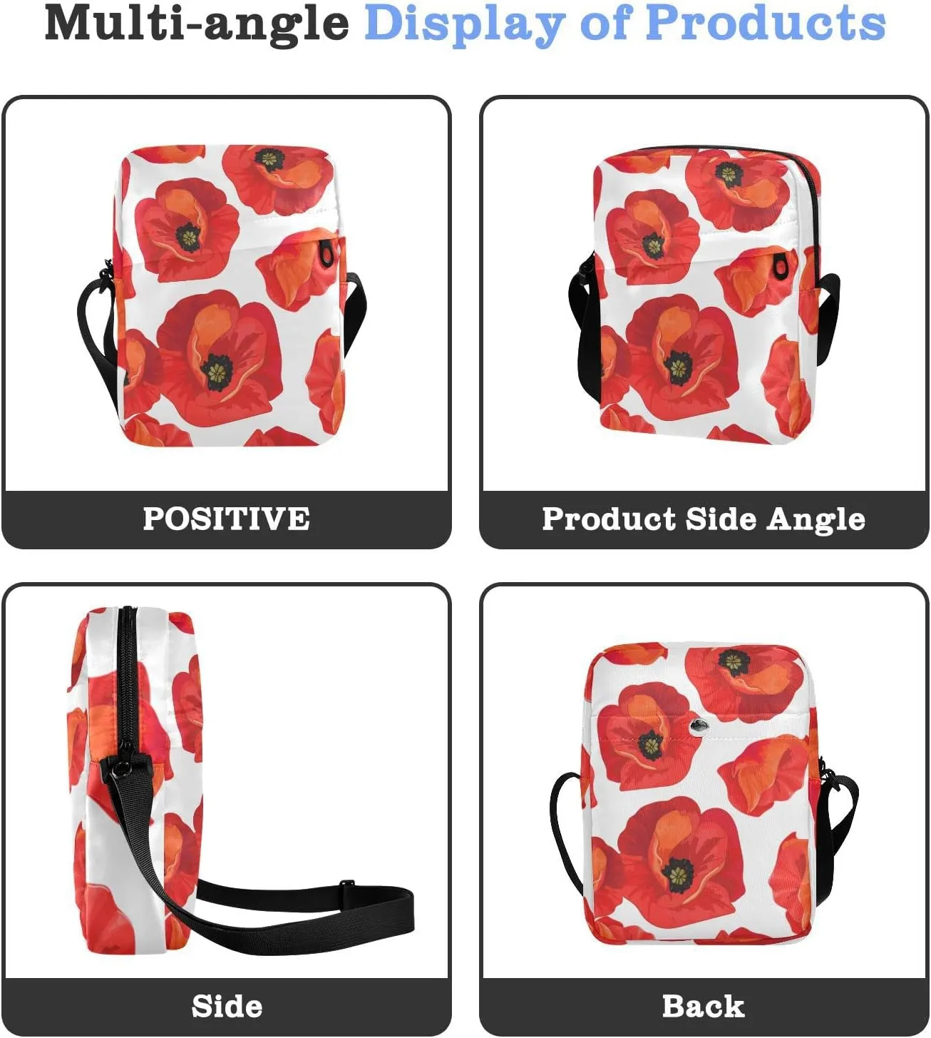 Poeticcity Crossbody Phone Bag, Small Messenger Shoulder Bag, Cash Handbag Wallet Purse