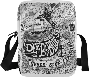 Poeticcity Crossbody Phone Bag, Small Messenger Shoulder Bag, Cash Handbag Wallet Purse