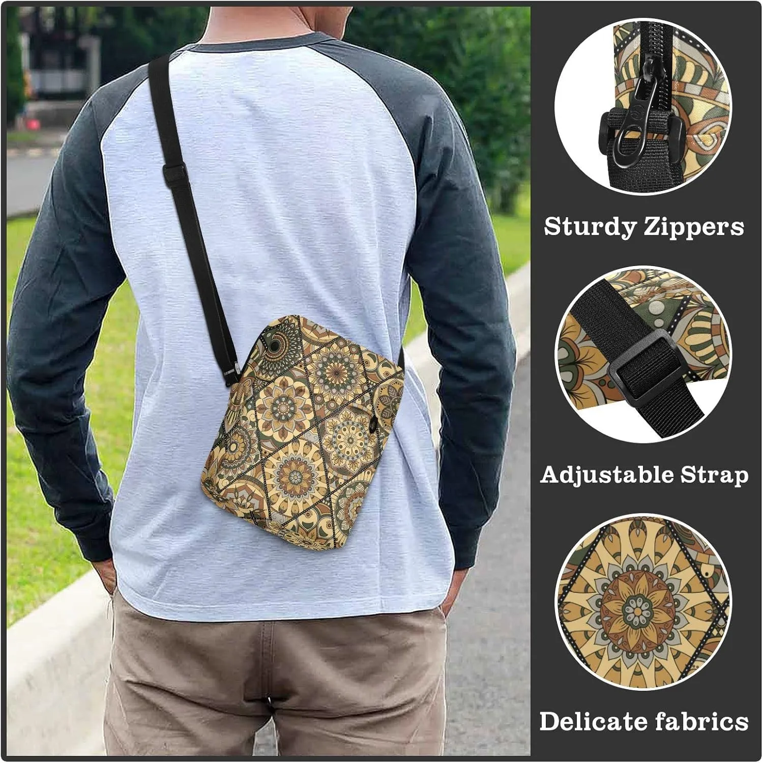 Poeticcity Crossbody Phone Bag, Small Messenger Shoulder Bag, Cash Handbag Wallet Purse