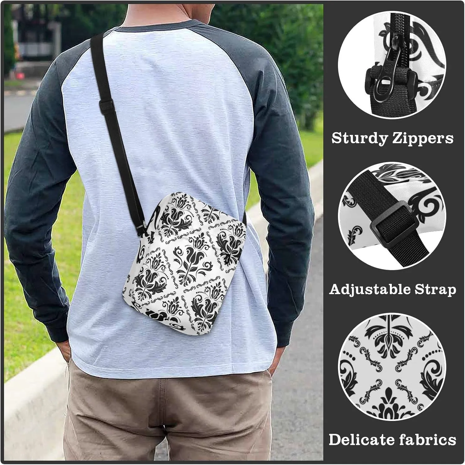 Poeticcity Crossbody Phone Bag, Small Messenger Shoulder Bag, Cash Handbag Wallet Purse
