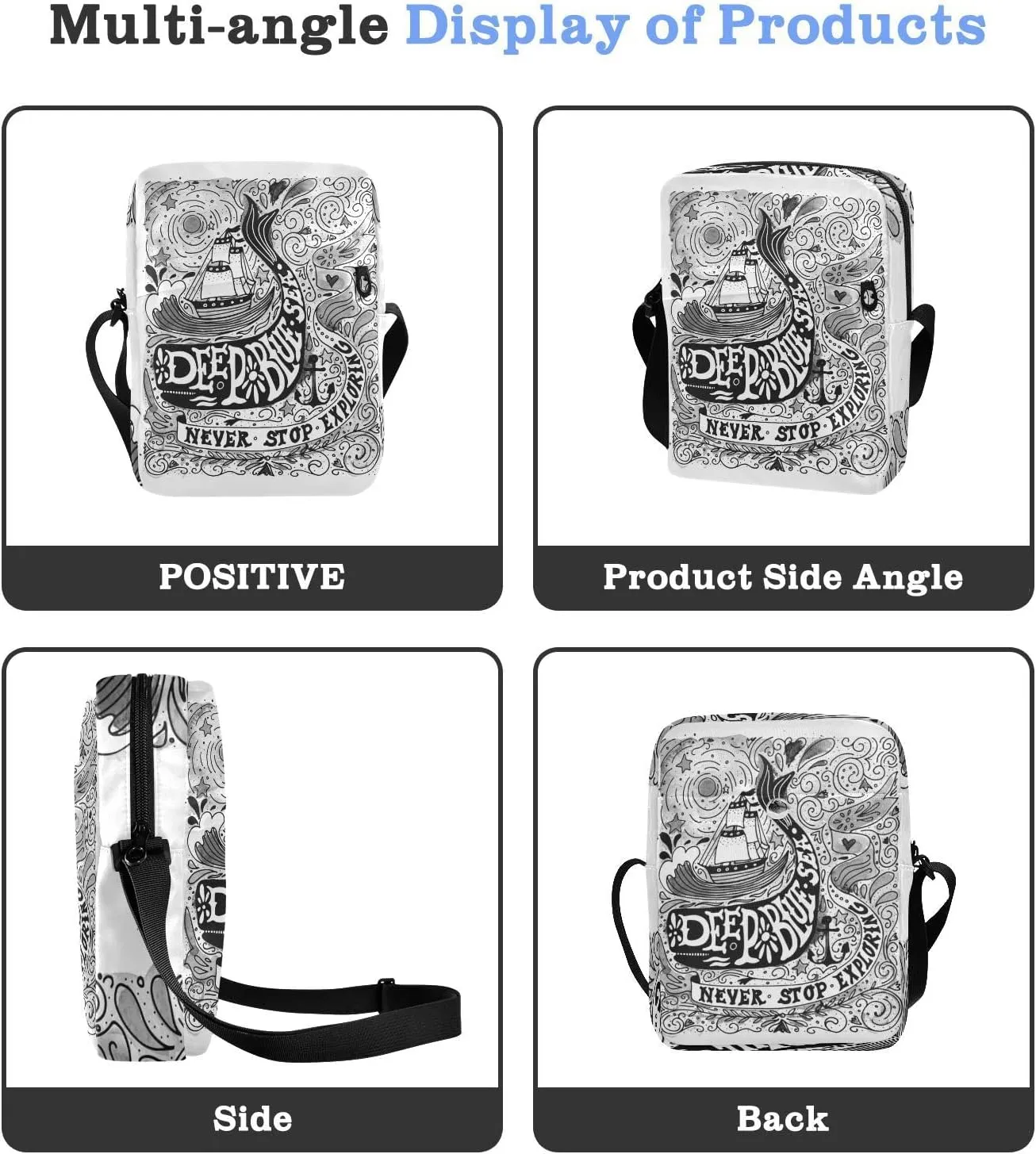 Poeticcity Crossbody Phone Bag, Small Messenger Shoulder Bag, Cash Handbag Wallet Purse