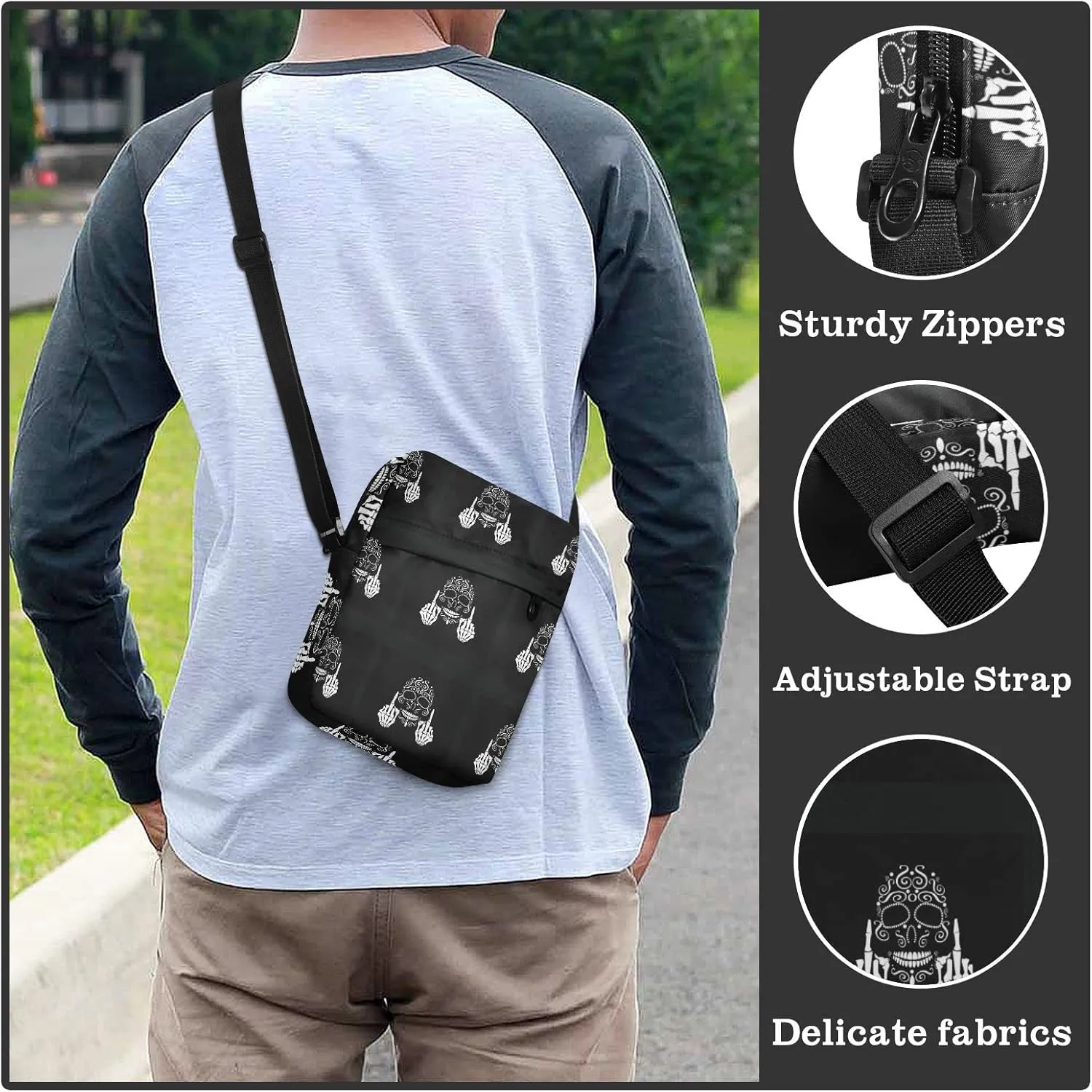 Poeticcity Crossbody Phone Bag, Small Messenger Shoulder Bag, Cash Handbag Wallet Purse