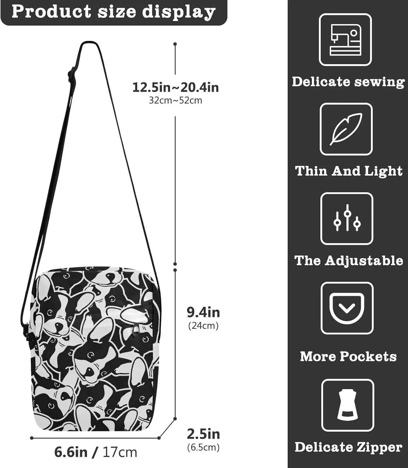 Poeticcity Crossbody Phone Bag, Small Messenger Shoulder Bag, Cash Handbag Wallet Purse
