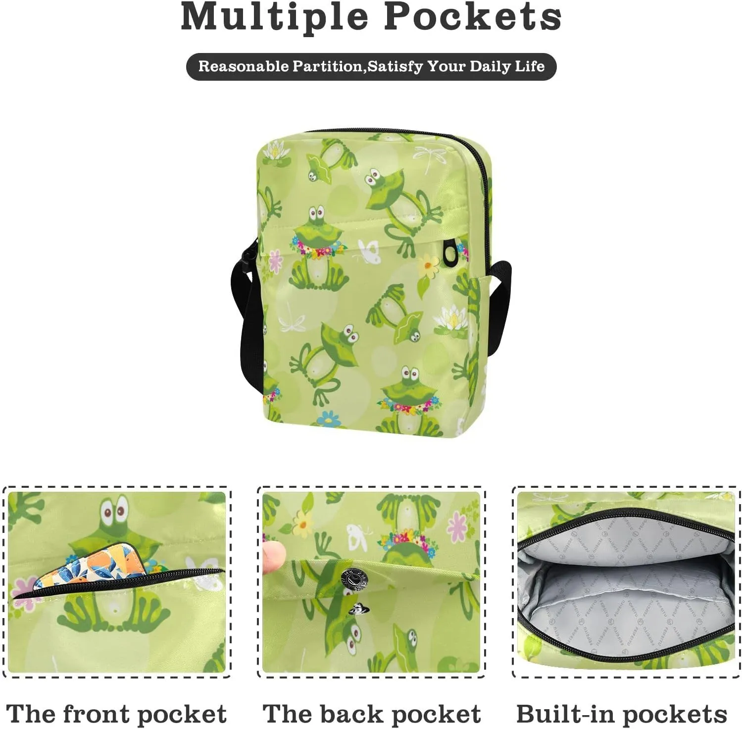 Poeticcity Crossbody Phone Bag, Small Messenger Shoulder Bag, Cash Handbag Wallet Purse