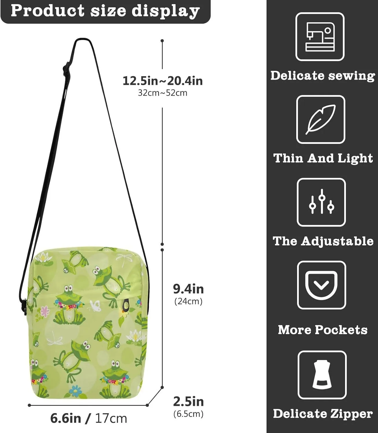 Poeticcity Crossbody Phone Bag, Small Messenger Shoulder Bag, Cash Handbag Wallet Purse