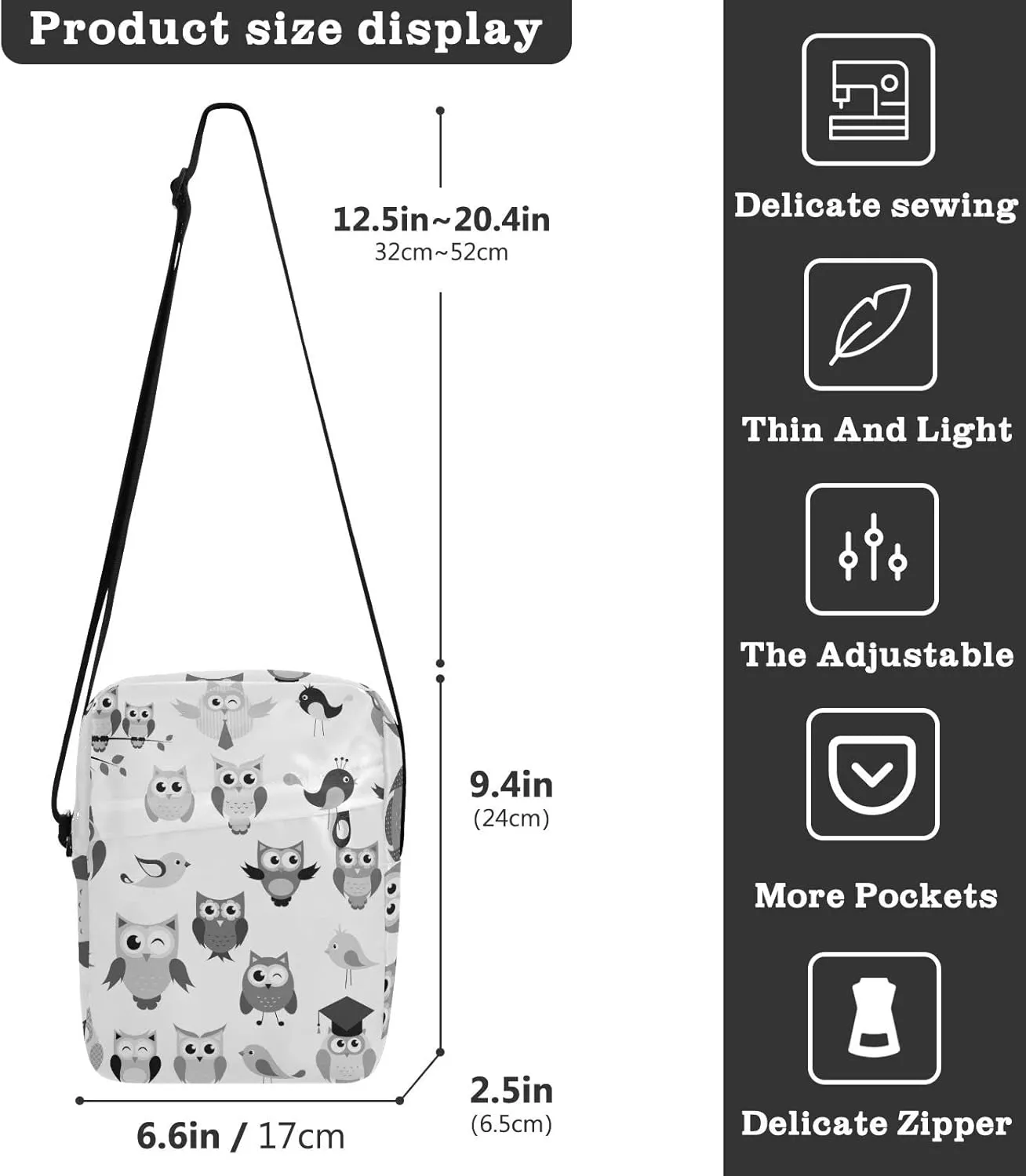 Poeticcity Crossbody Phone Bag, Small Messenger Shoulder Bag, Cash Handbag Wallet Purse