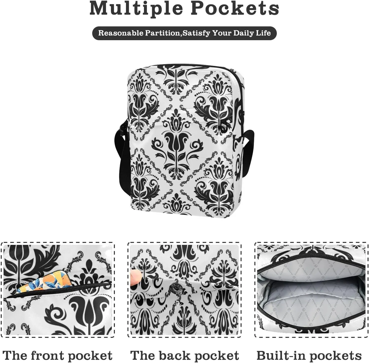 Poeticcity Crossbody Phone Bag, Small Messenger Shoulder Bag, Cash Handbag Wallet Purse