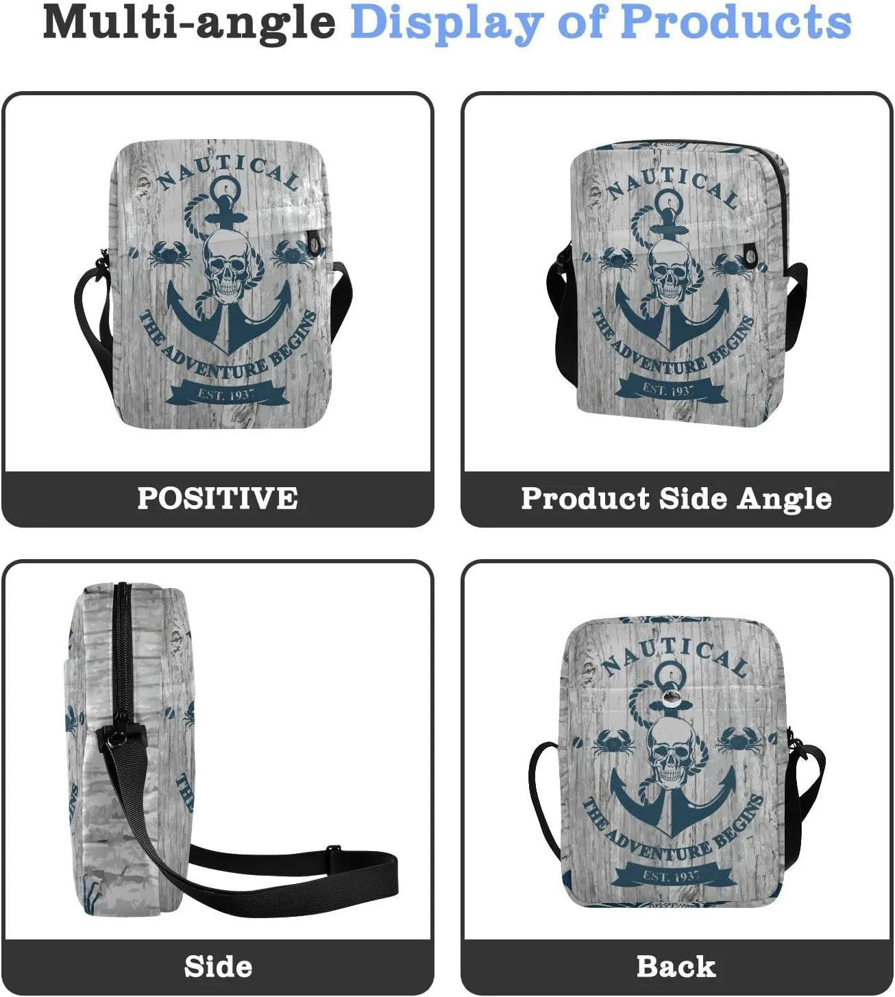 Poeticcity Crossbody Phone Bag, Small Messenger Shoulder Bag, Cash Handbag Wallet Purse