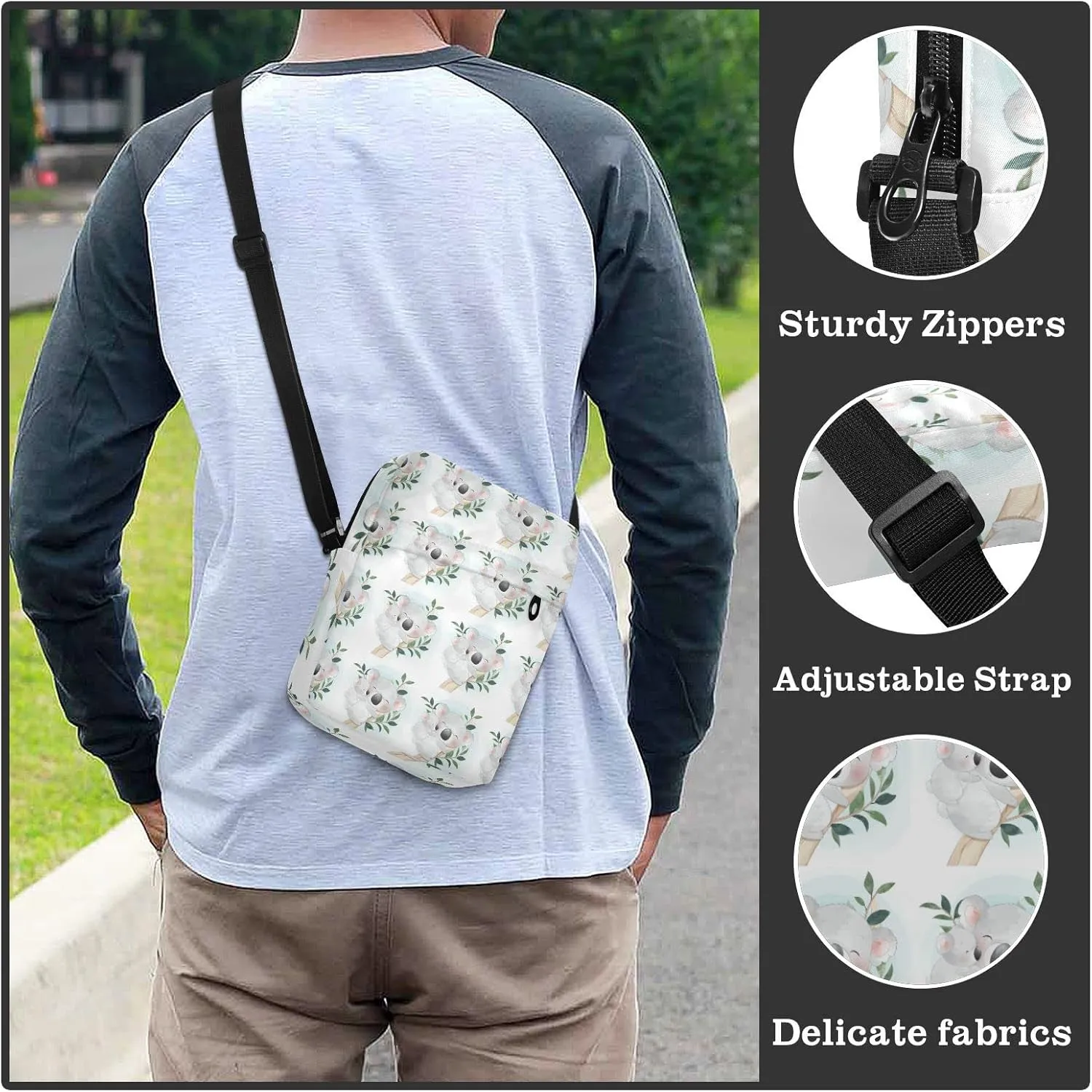 Poeticcity Crossbody Phone Bag, Small Messenger Shoulder Bag, Cash Handbag Wallet Purse