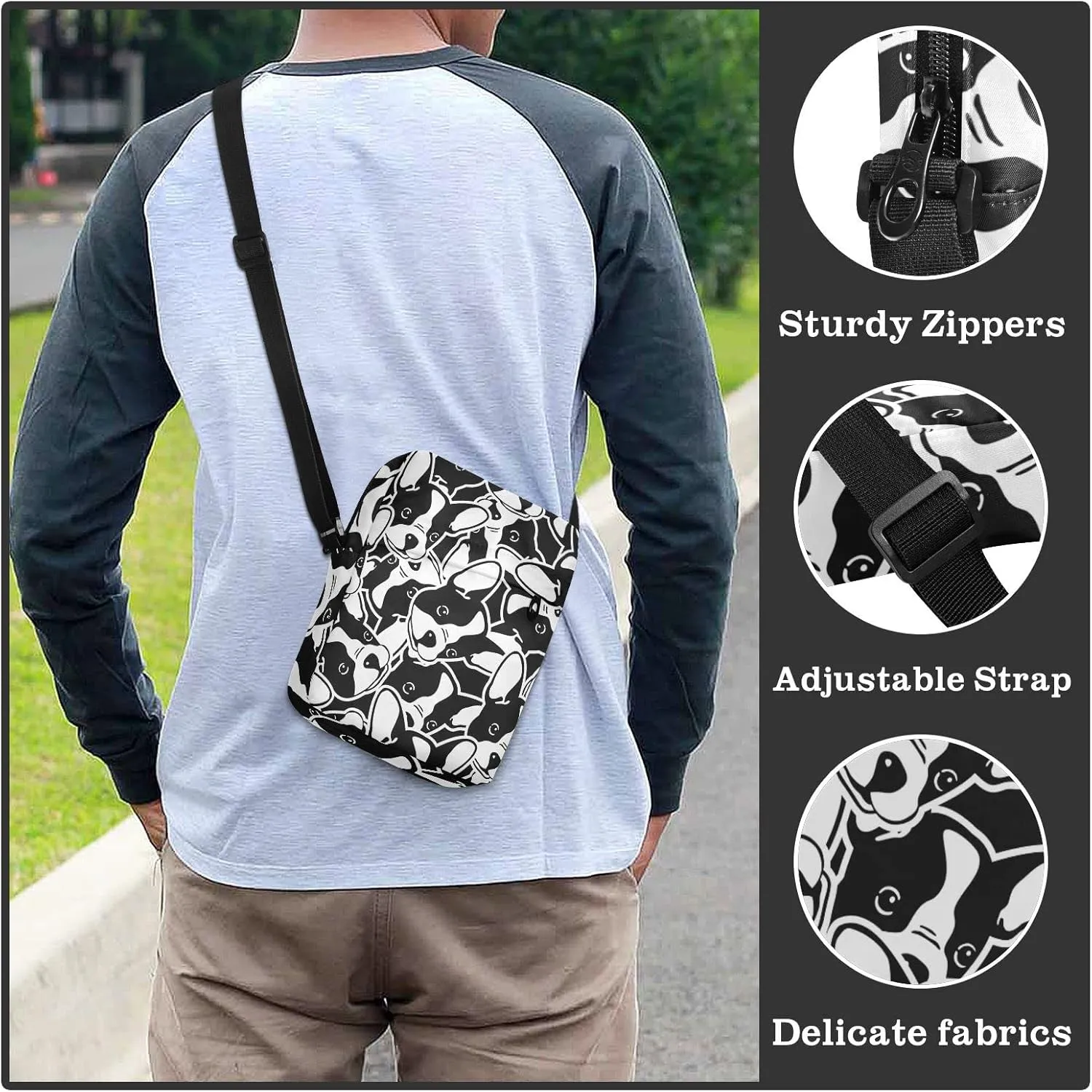 Poeticcity Crossbody Phone Bag, Small Messenger Shoulder Bag, Cash Handbag Wallet Purse