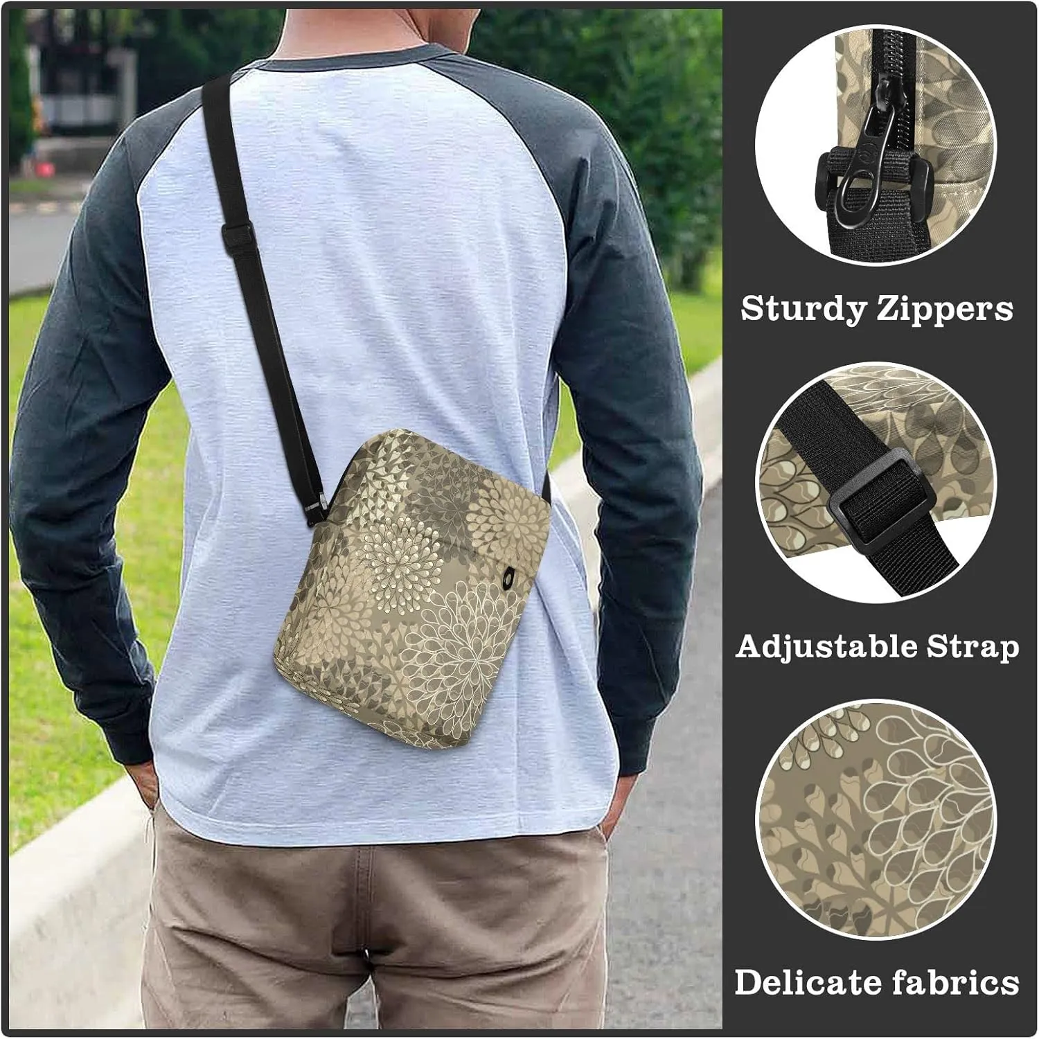 Poeticcity Crossbody Phone Bag, Small Messenger Shoulder Bag, Cash Handbag Wallet Purse