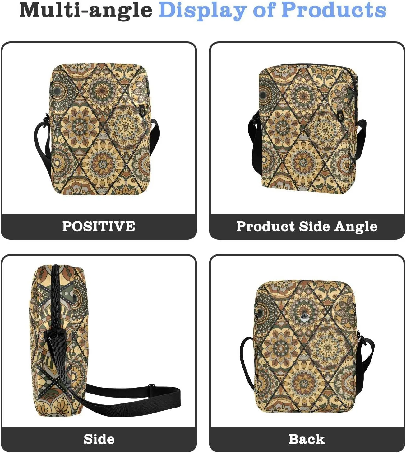 Poeticcity Crossbody Phone Bag, Small Messenger Shoulder Bag, Cash Handbag Wallet Purse