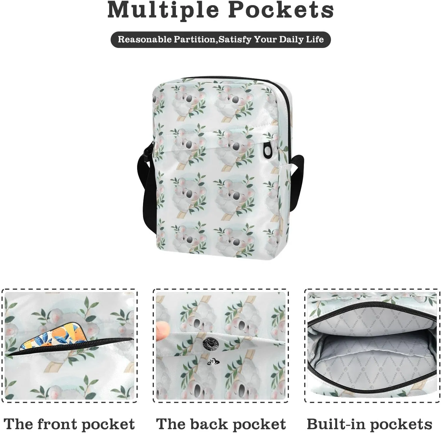 Poeticcity Crossbody Phone Bag, Small Messenger Shoulder Bag, Cash Handbag Wallet Purse