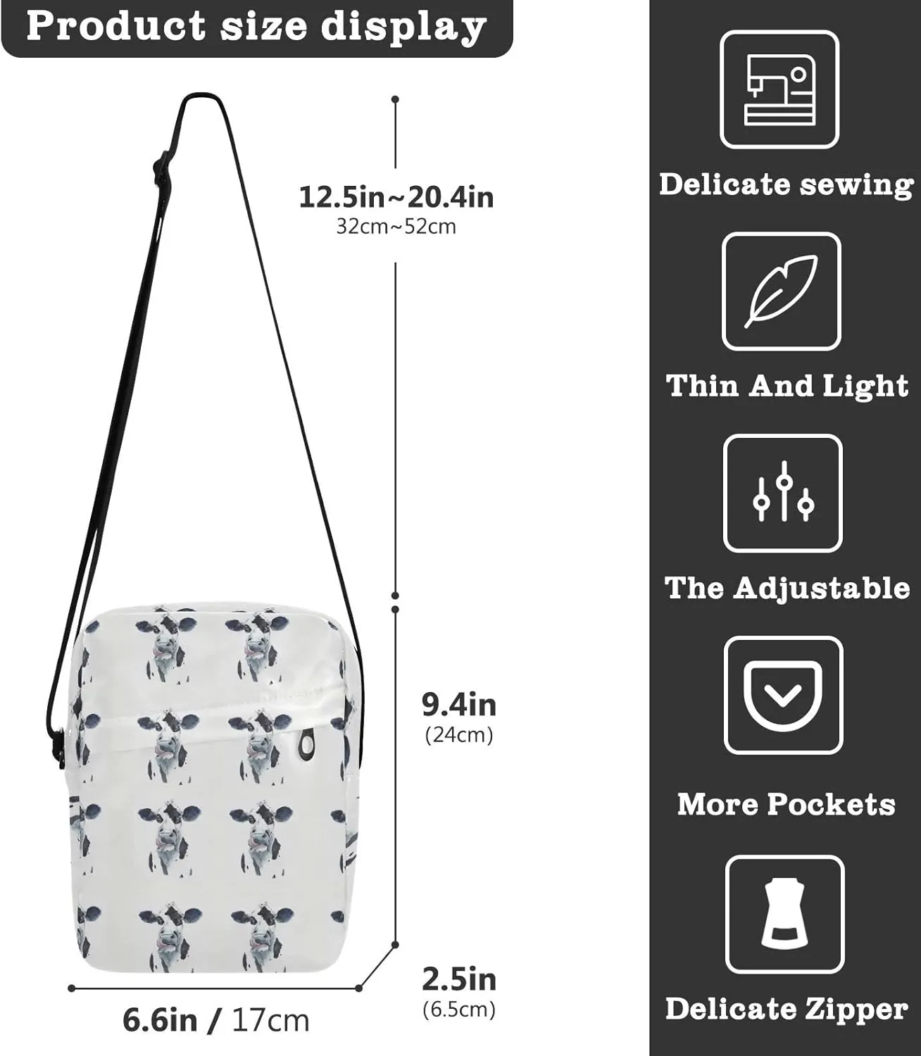 Poeticcity Crossbody Phone Bag, Small Messenger Shoulder Bag, Cash Handbag Wallet Purse