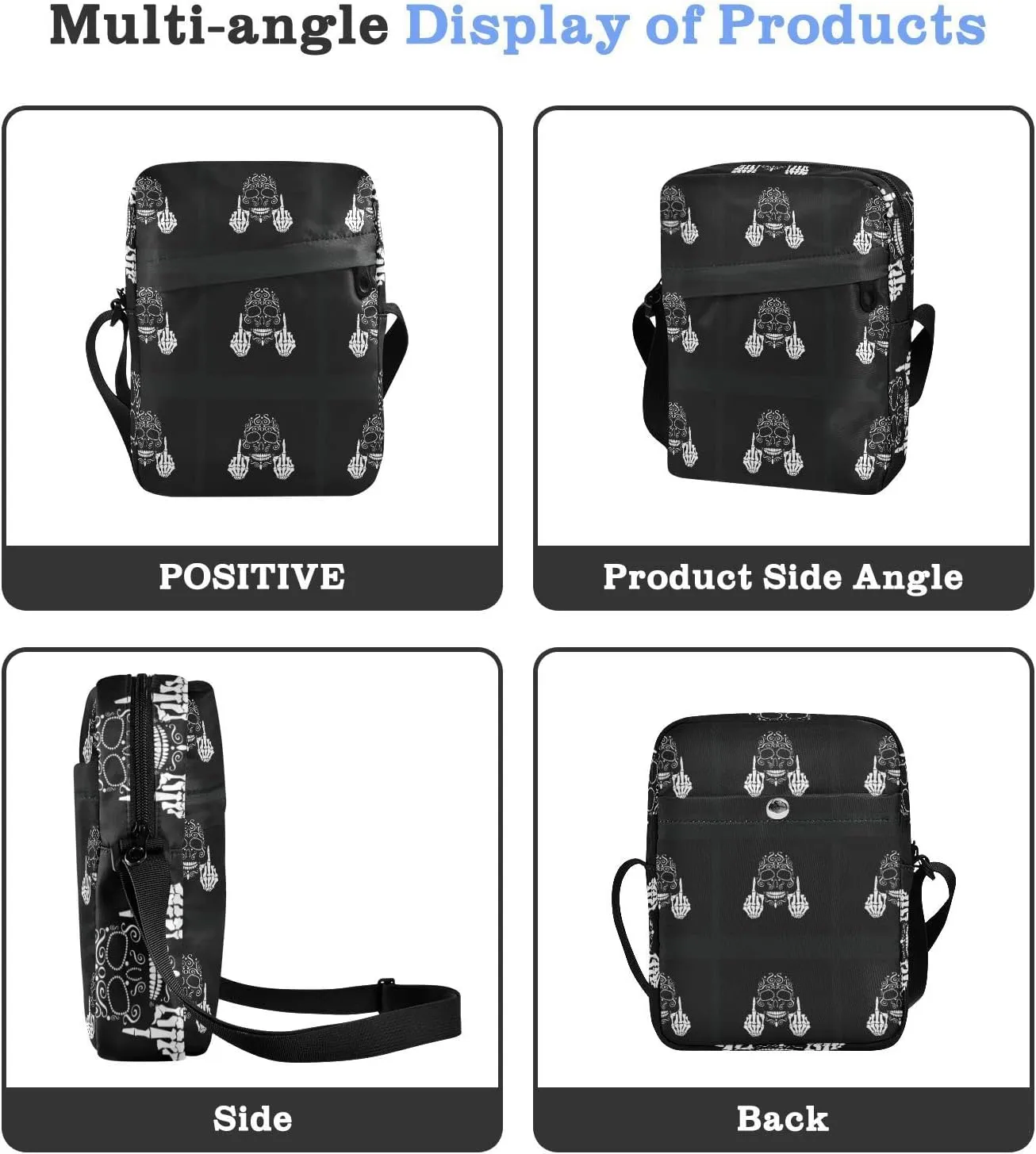 Poeticcity Crossbody Phone Bag, Small Messenger Shoulder Bag, Cash Handbag Wallet Purse