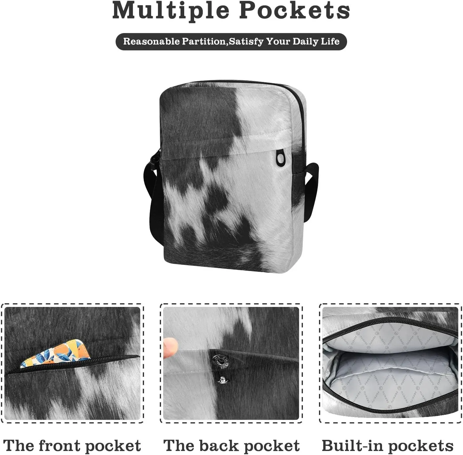 Poeticcity Crossbody Phone Bag, Small Messenger Shoulder Bag, Cash Handbag Wallet Purse