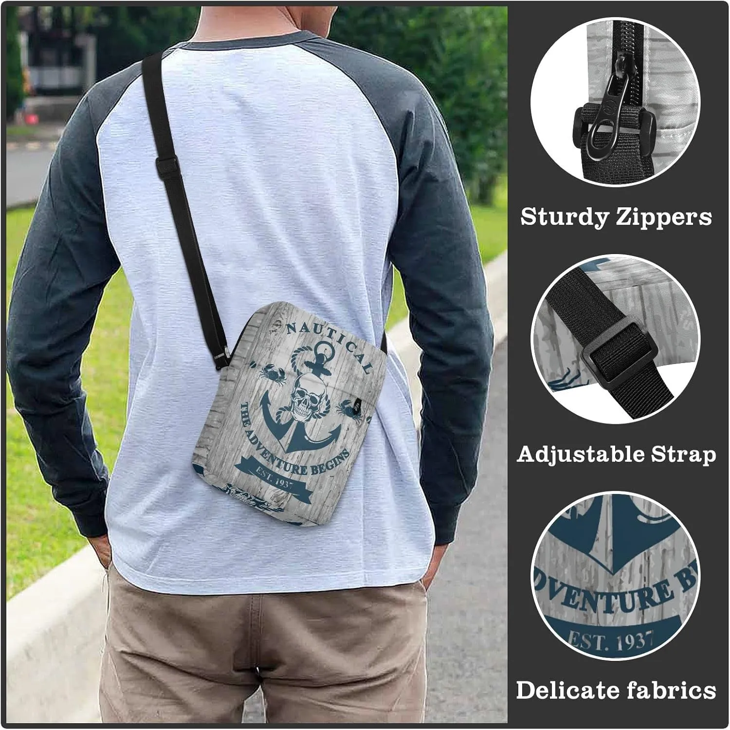 Poeticcity Crossbody Phone Bag, Small Messenger Shoulder Bag, Cash Handbag Wallet Purse