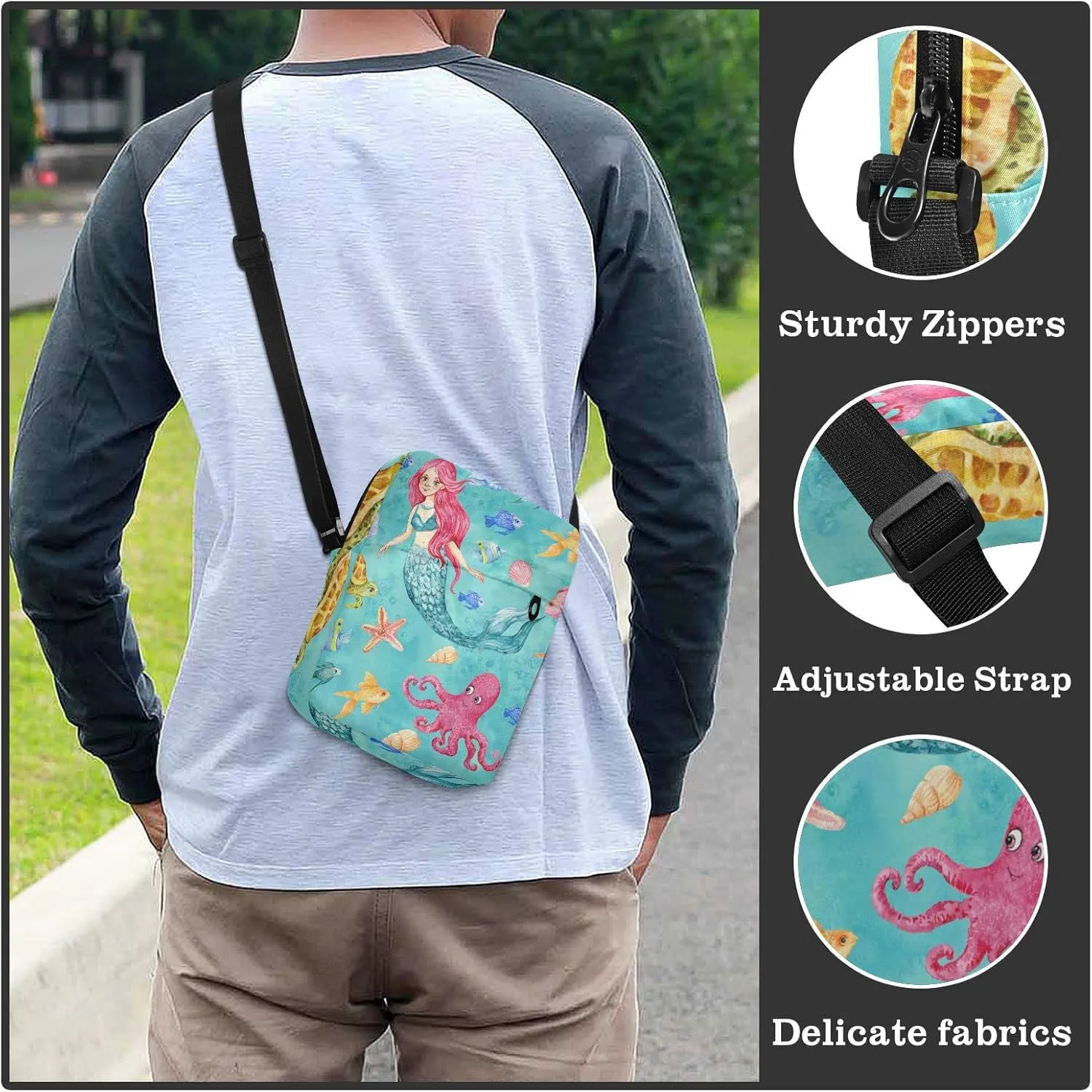Poeticcity Crossbody Phone Bag, Small Messenger Shoulder Bag, Cash Handbag Wallet Purse