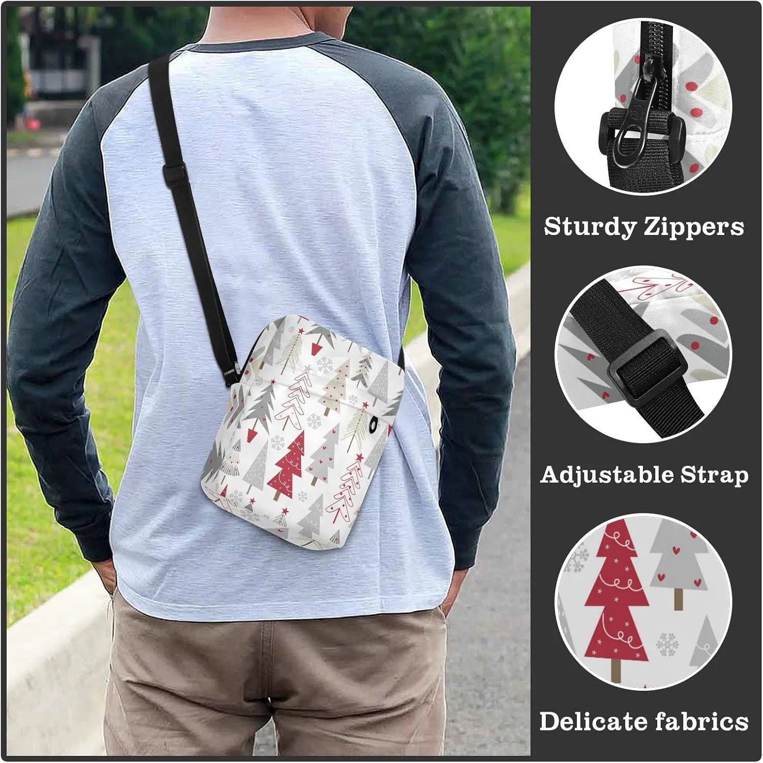Poeticcity Crossbody Phone Bag, Small Messenger Shoulder Bag, Cash Handbag Wallet Purse